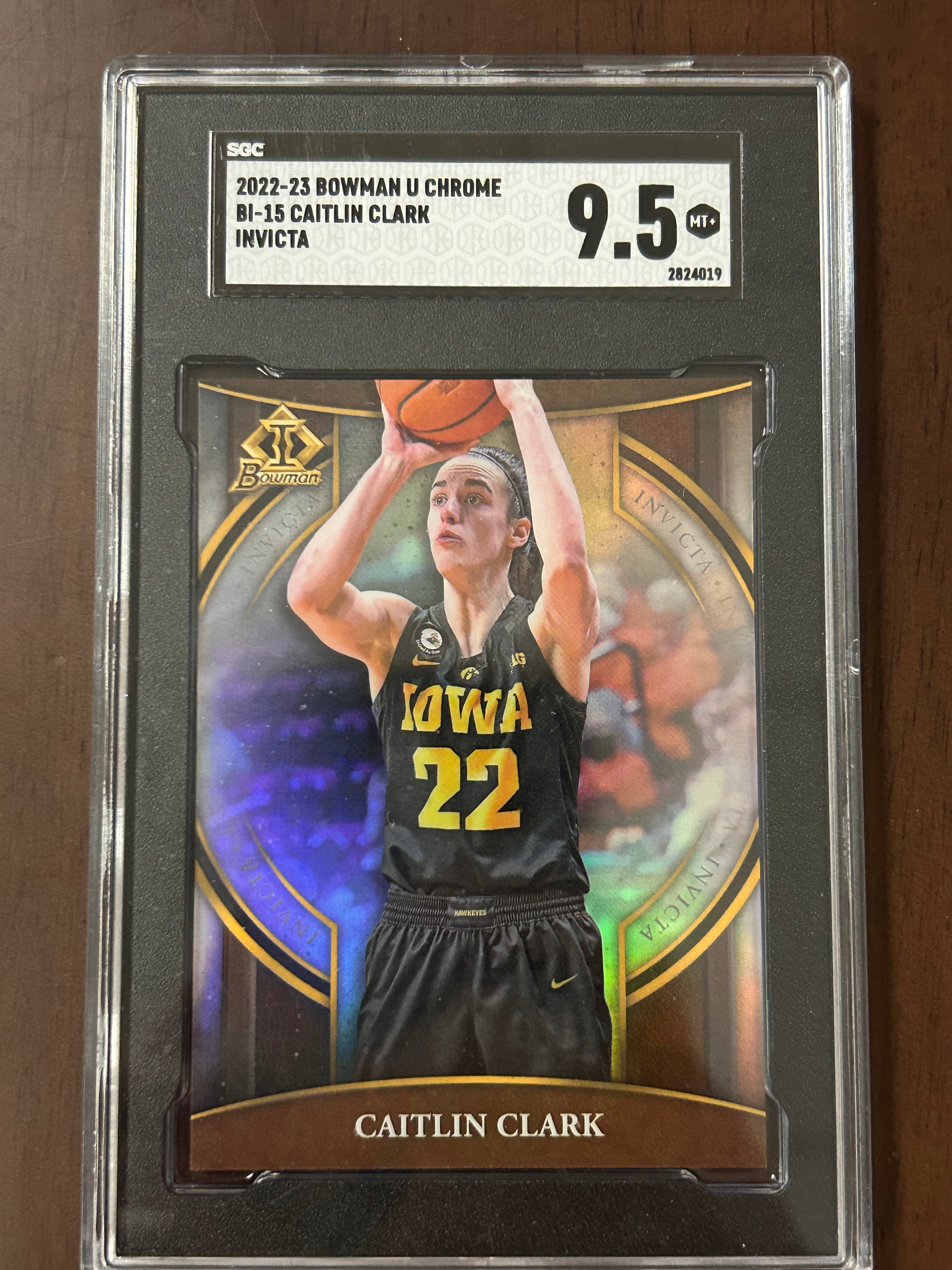 Caitlin Clark 2022-23 Bowman U Chrome #B1-15 Invicta Holo SGC 9.5