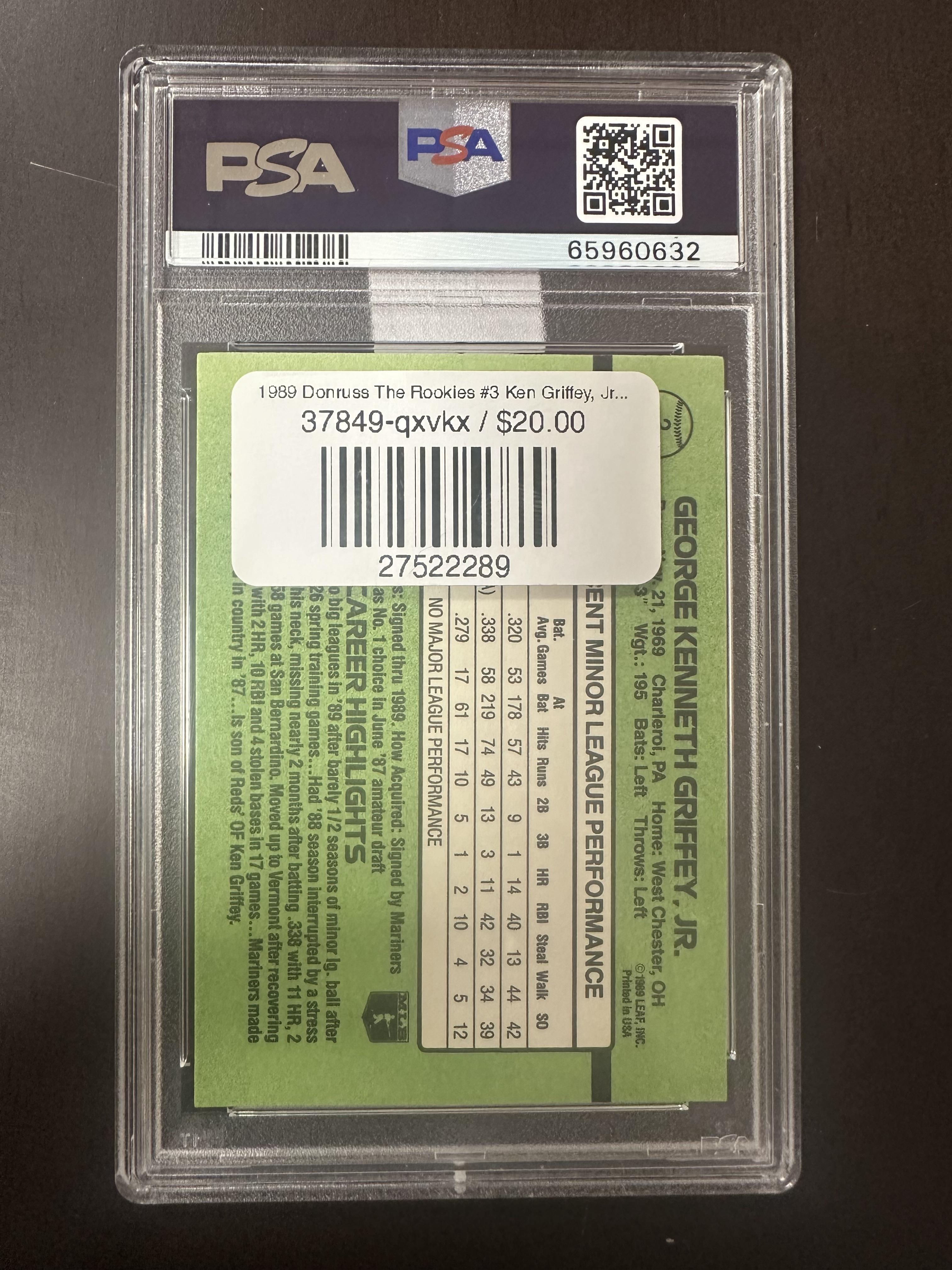 1990 Topps #336 Ken Griffey Jr. PSA 9