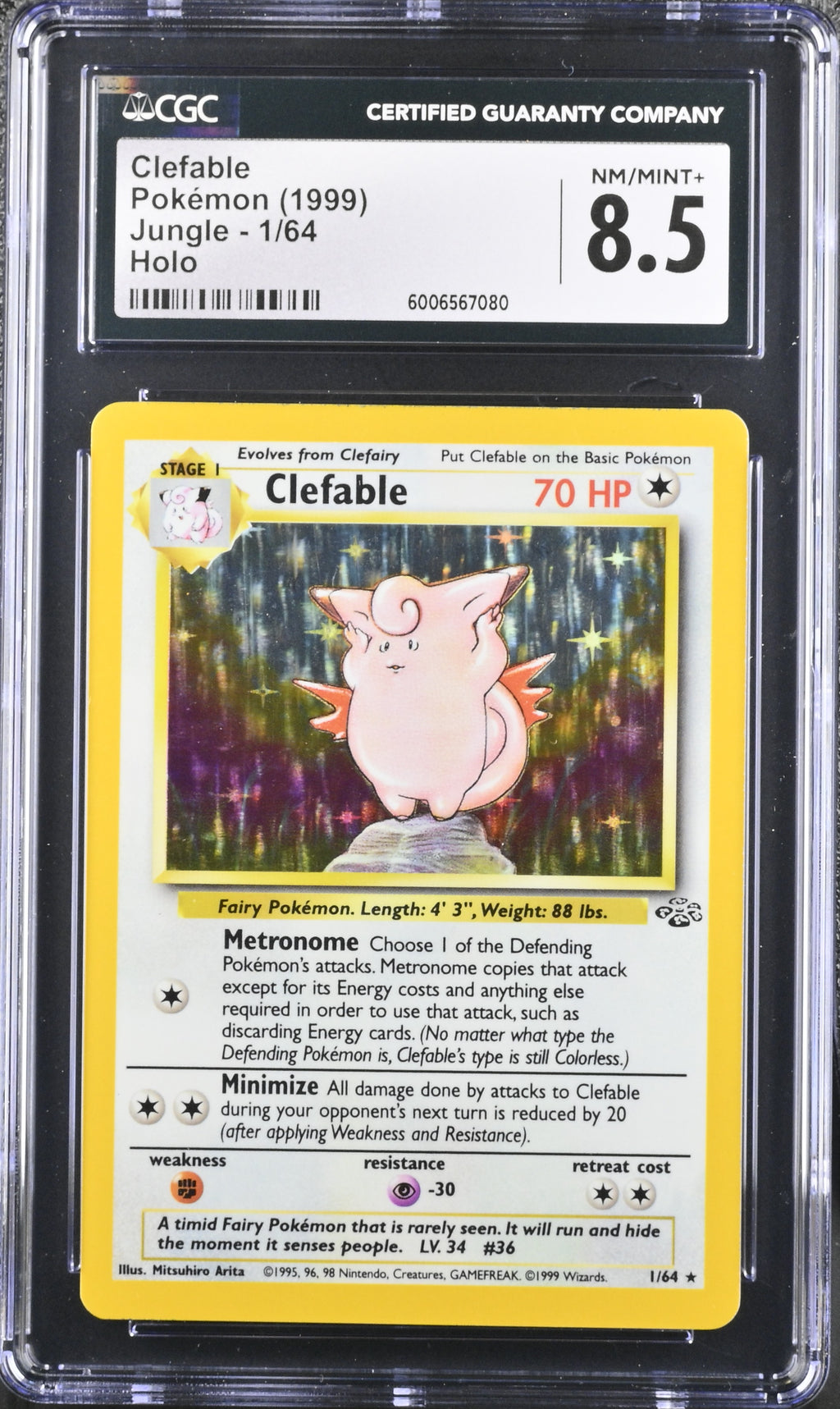 1999 Jungle #1/64 Clefable CGC 8.5