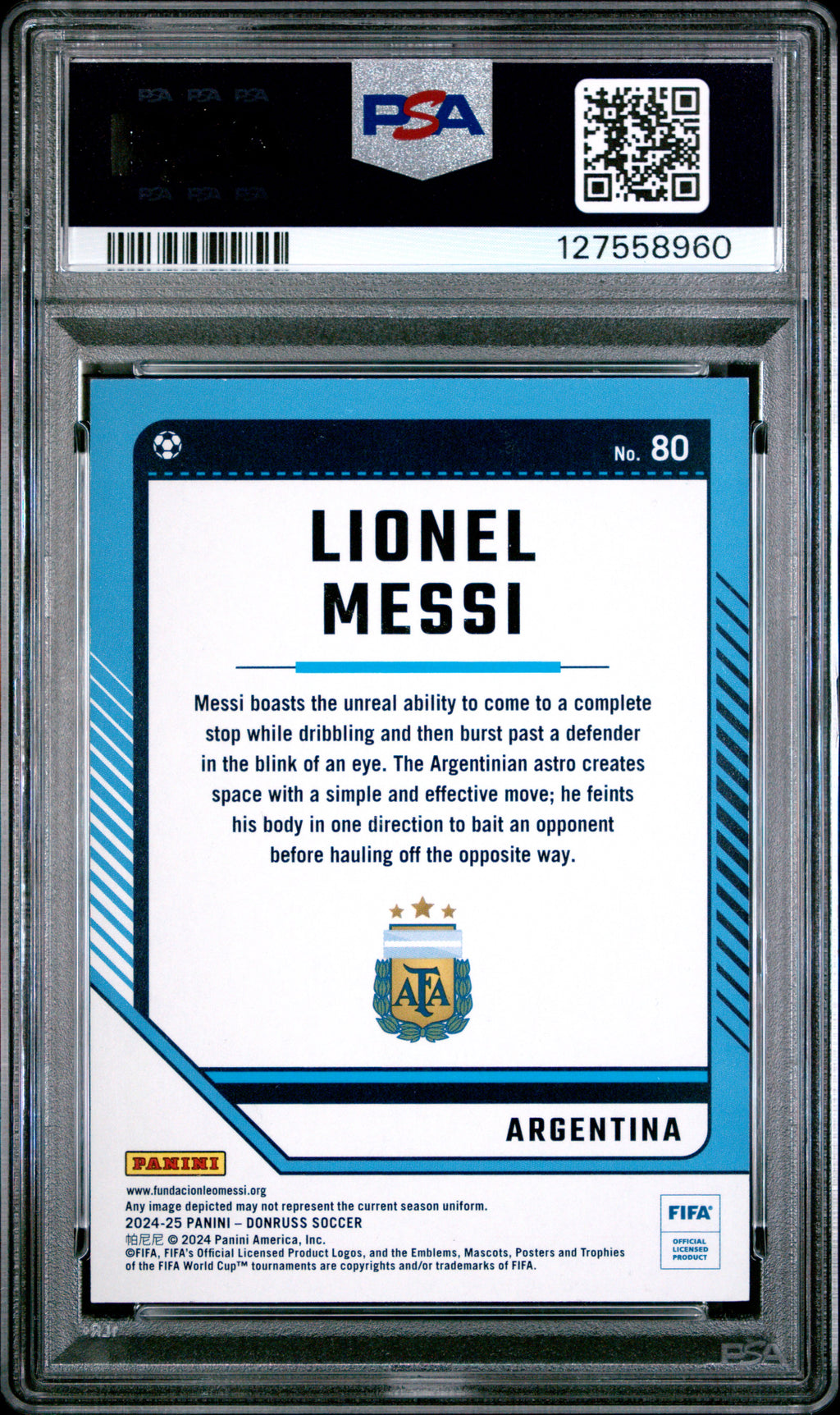 2024-25 Panini Donruss Fifa #80 Lionel Messi Red PSA 8