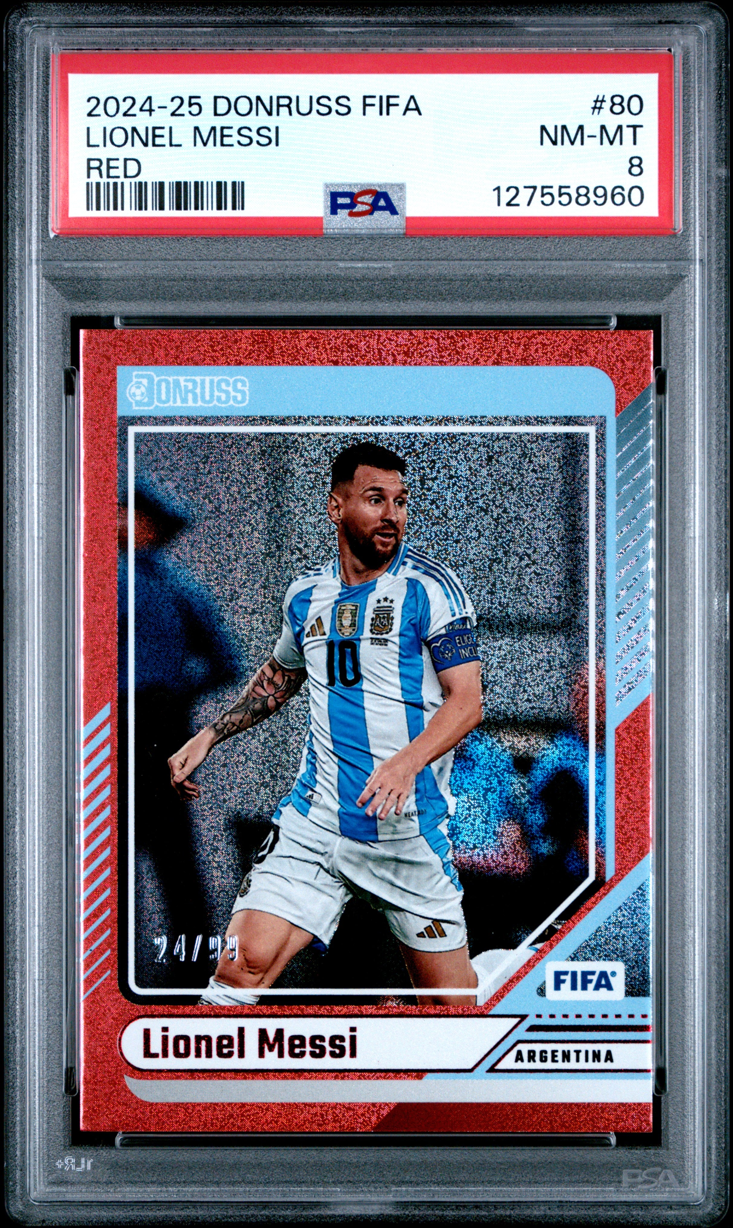 2024-25 Panini Donruss Fifa #80 Lionel Messi Red PSA 8