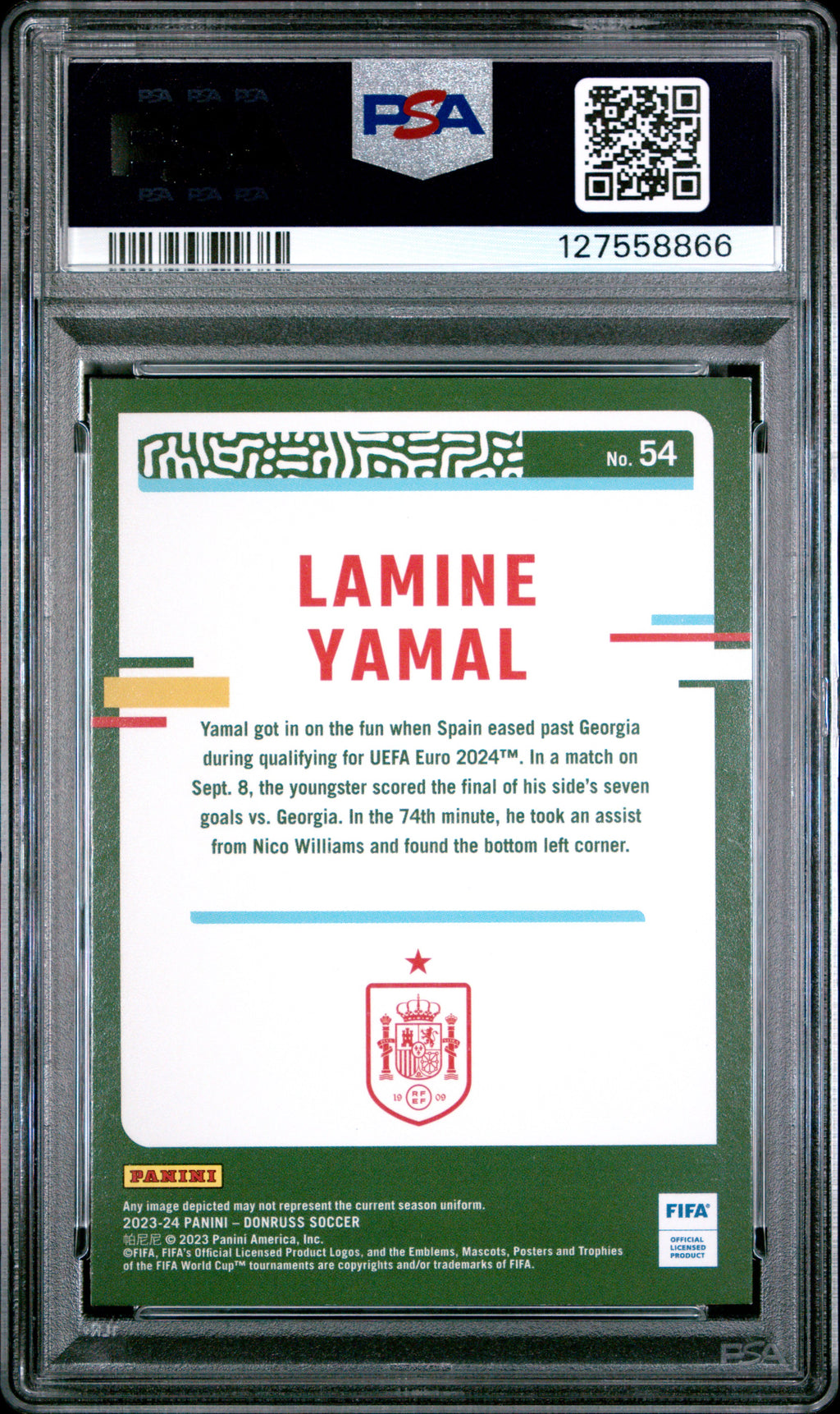 2023-24 Panini Donruss Fifa #54 Lamine Yamal PSA 9