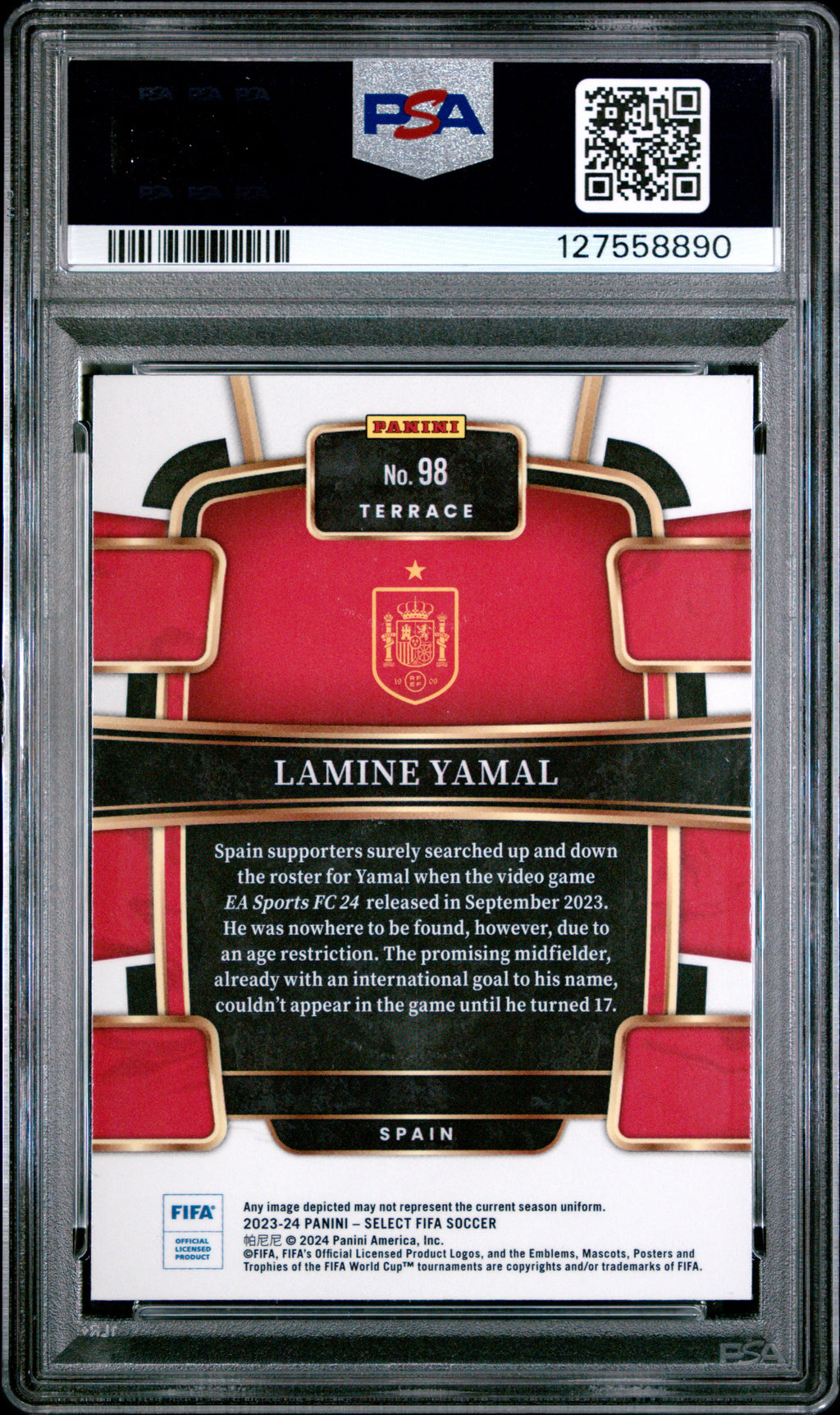 2023-24 Panini Select Fifa #98 Lamine Yamal PSA 9