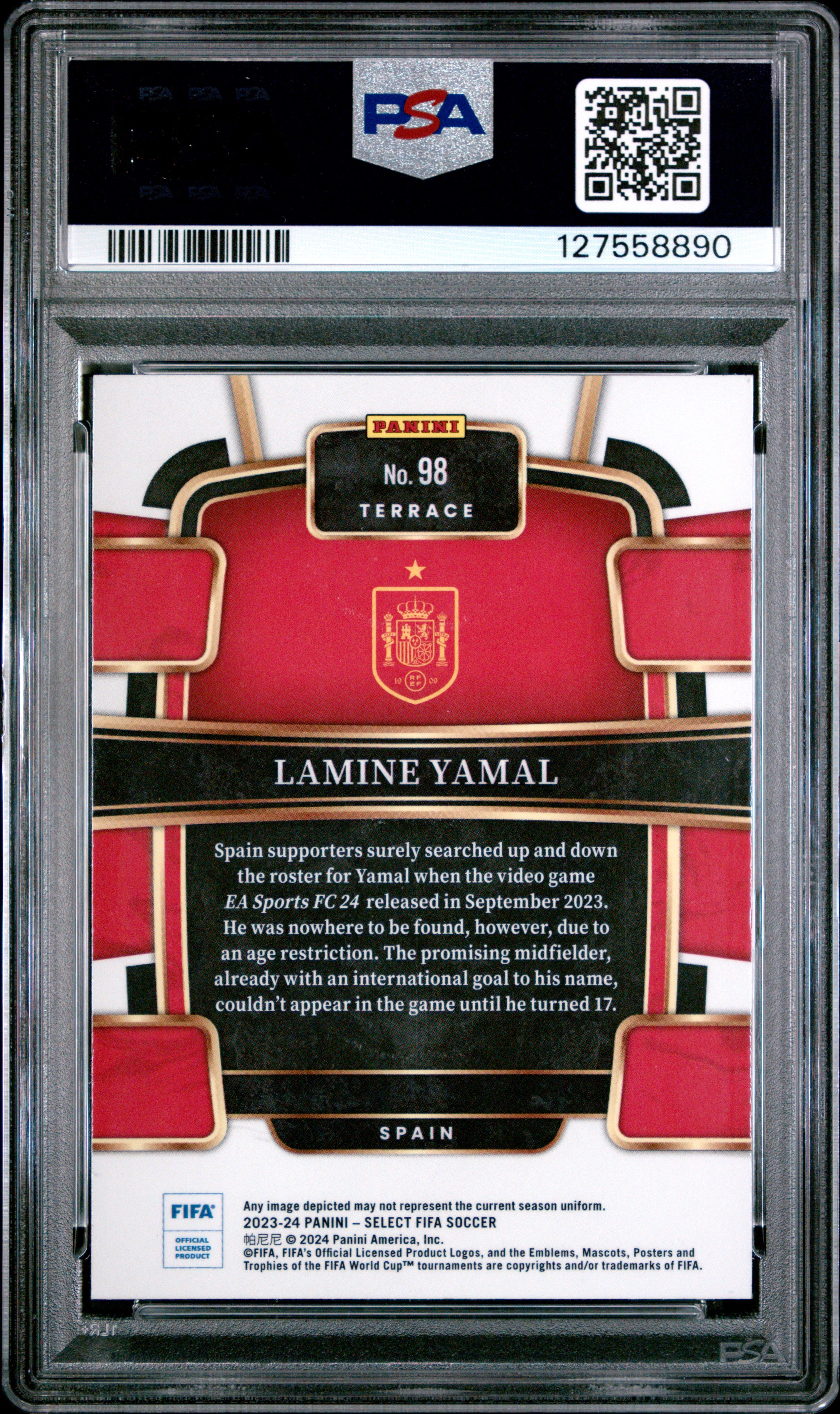 2023-24 Panini Select Fifa #98 Lamine Yamal PSA 9
