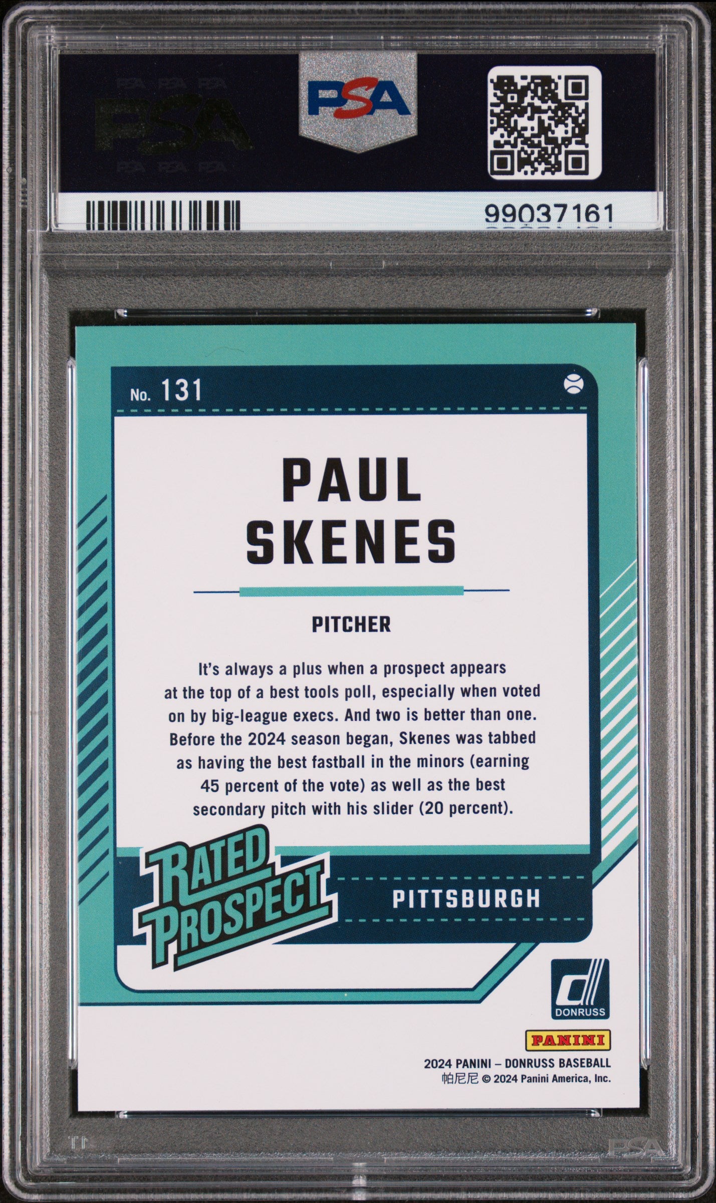 2024 Panini Donruss #131 Paul Skenes PSA 10