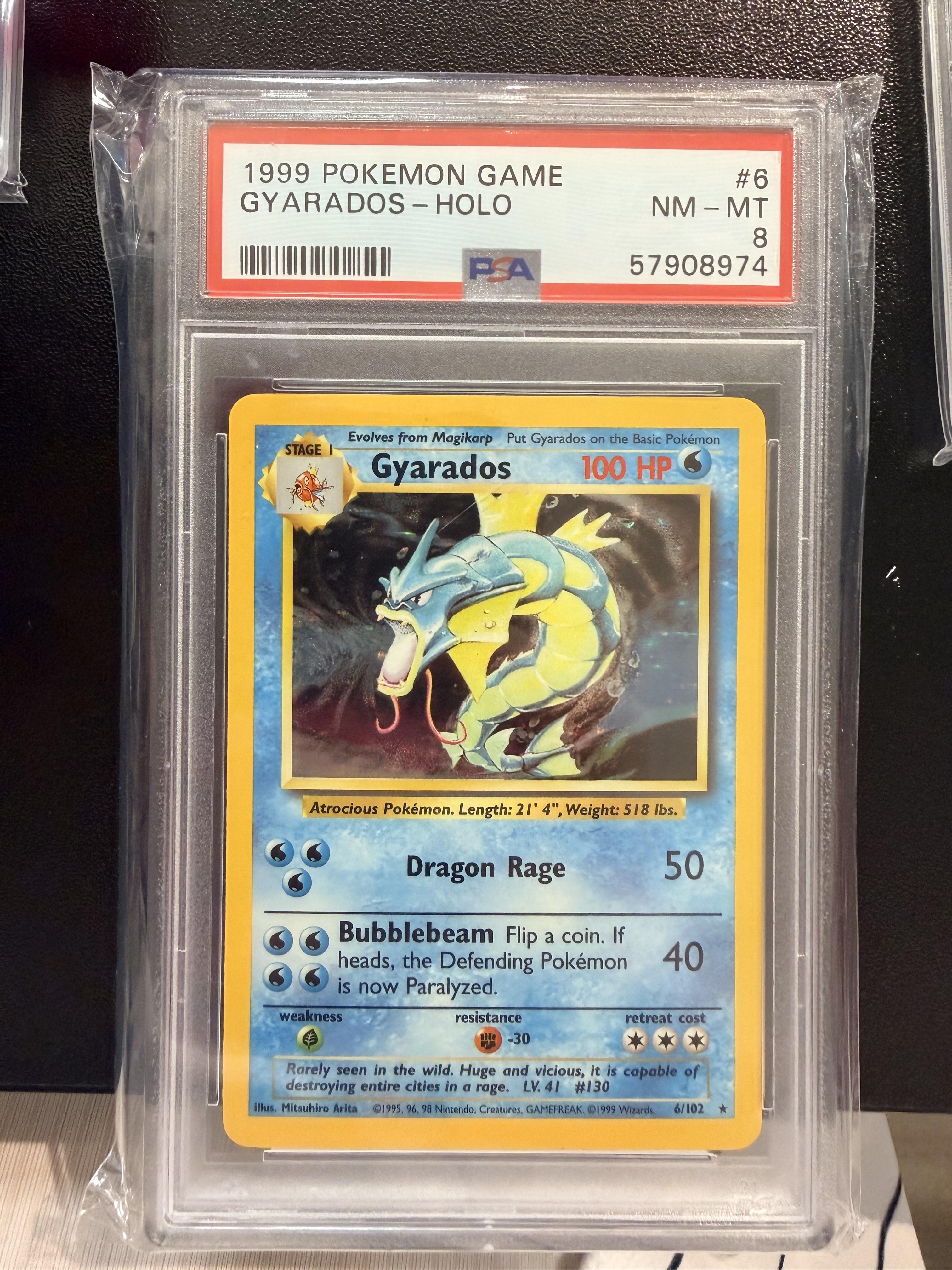 1999 Pokemon Game #6 Gyarados-Holo PSA 8