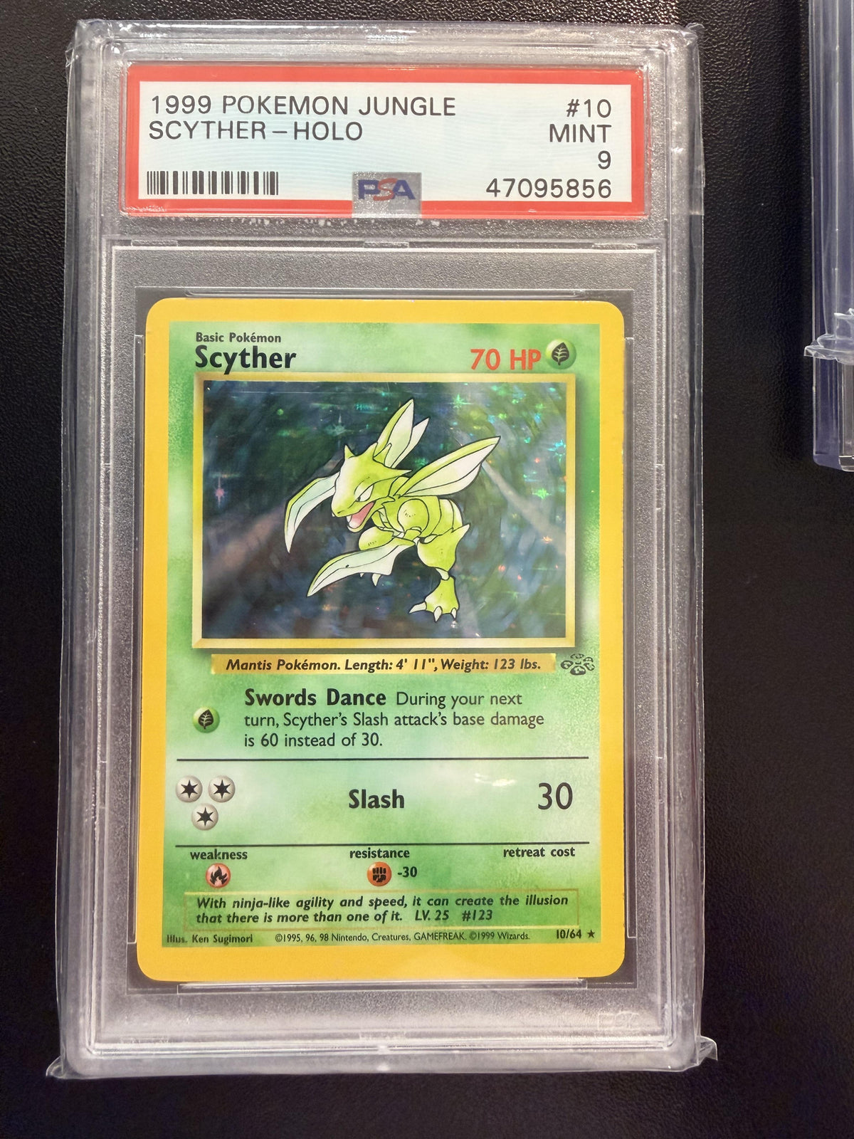 1999 Pokemon Jungle #10 Scyther-Holo PSA 9