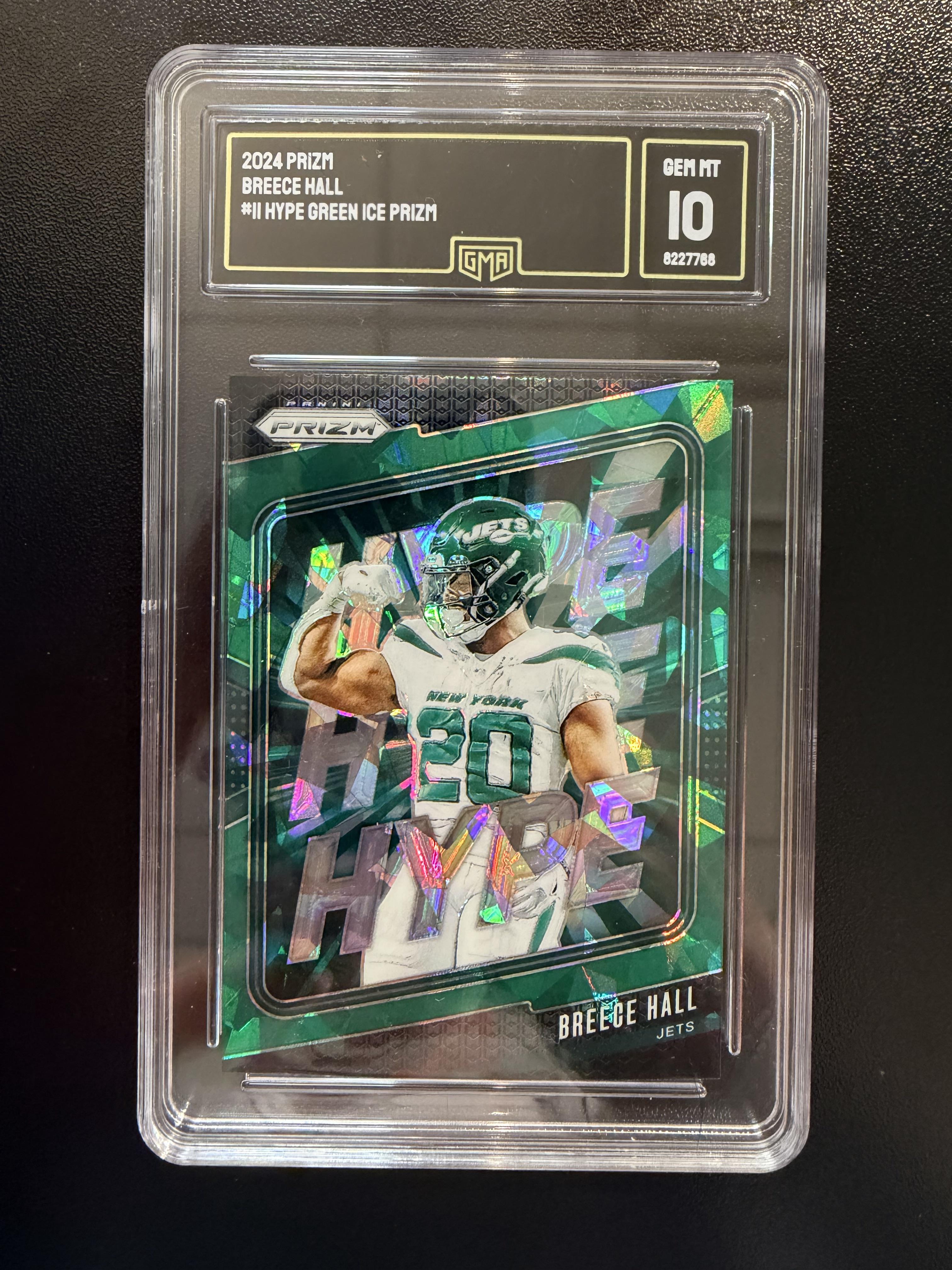 2024 Panini Prizm #11 Breece Hall Hype Green Prizm