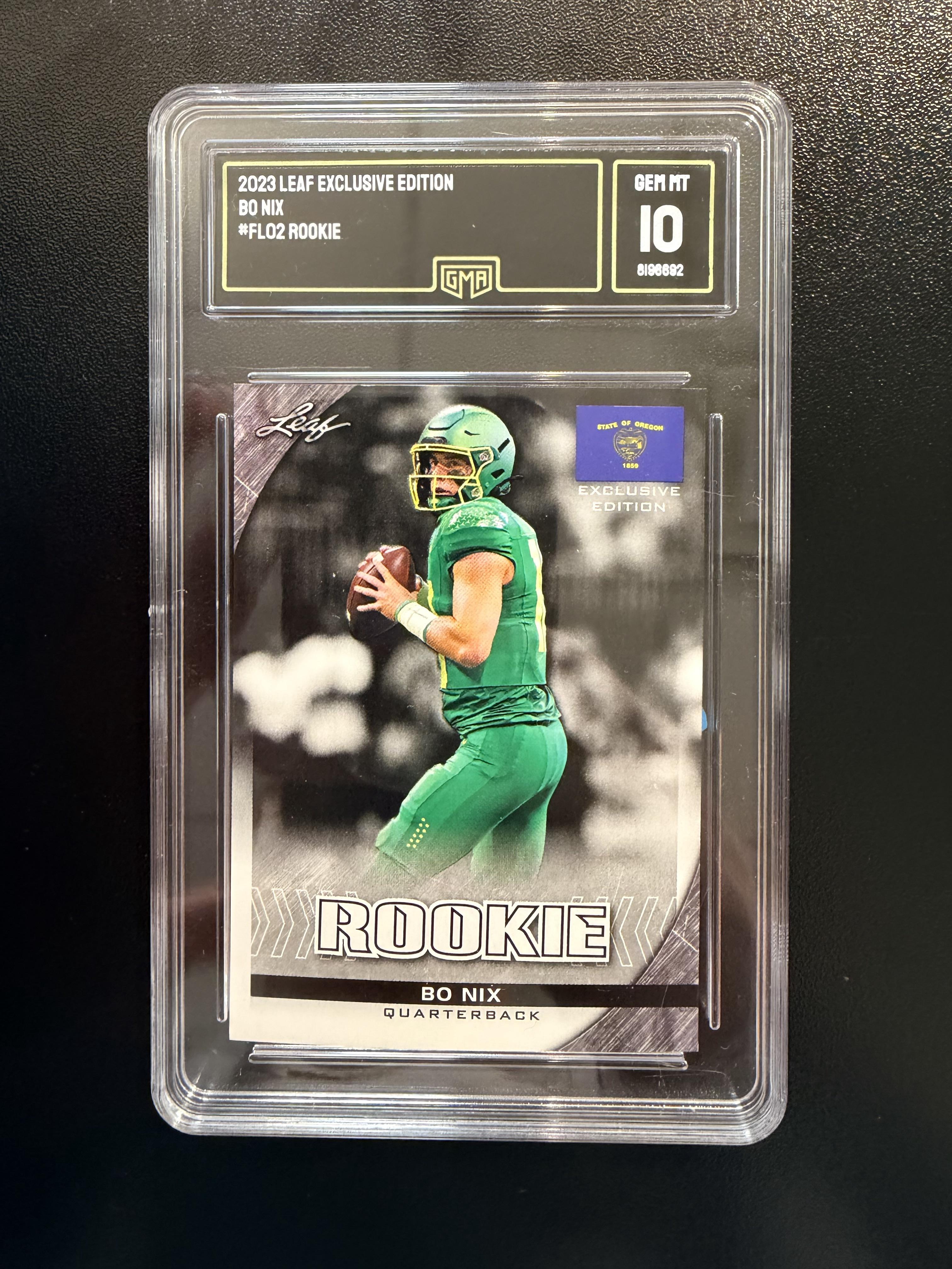 Leaf Exclusive 2023 Leaf Exclusive Edition Bo Nix Rookie Gem MT 10