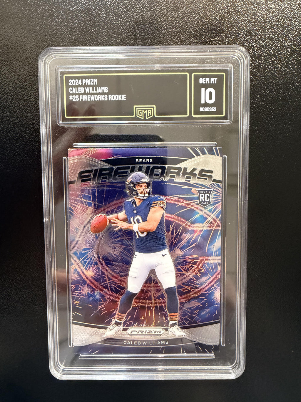 2024 Panini Prizm #25 Caleb Williams Fireworks Green Prizm