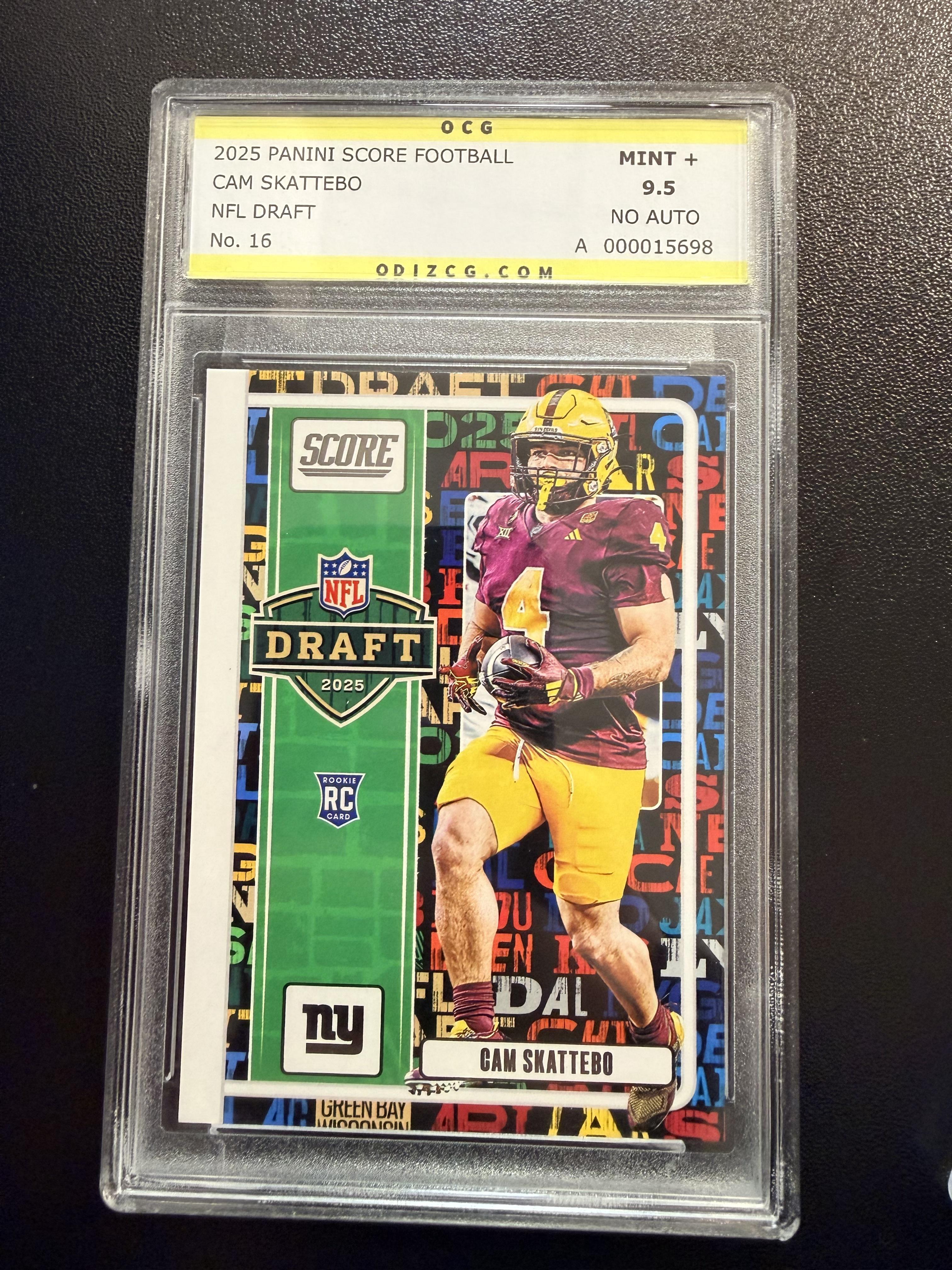 Panini Score Football Cam Skattebo NFL Draft No 16 Mint + 9.5