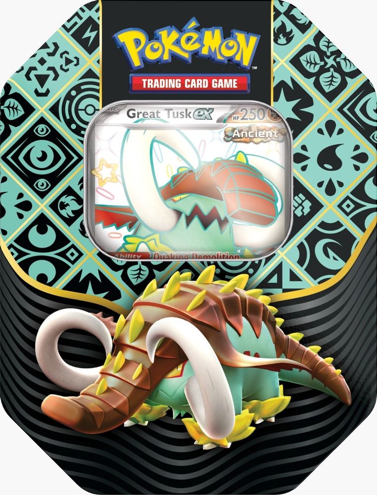 Pokémon TCG Paldean Fates International Tin — Great Tusk ex