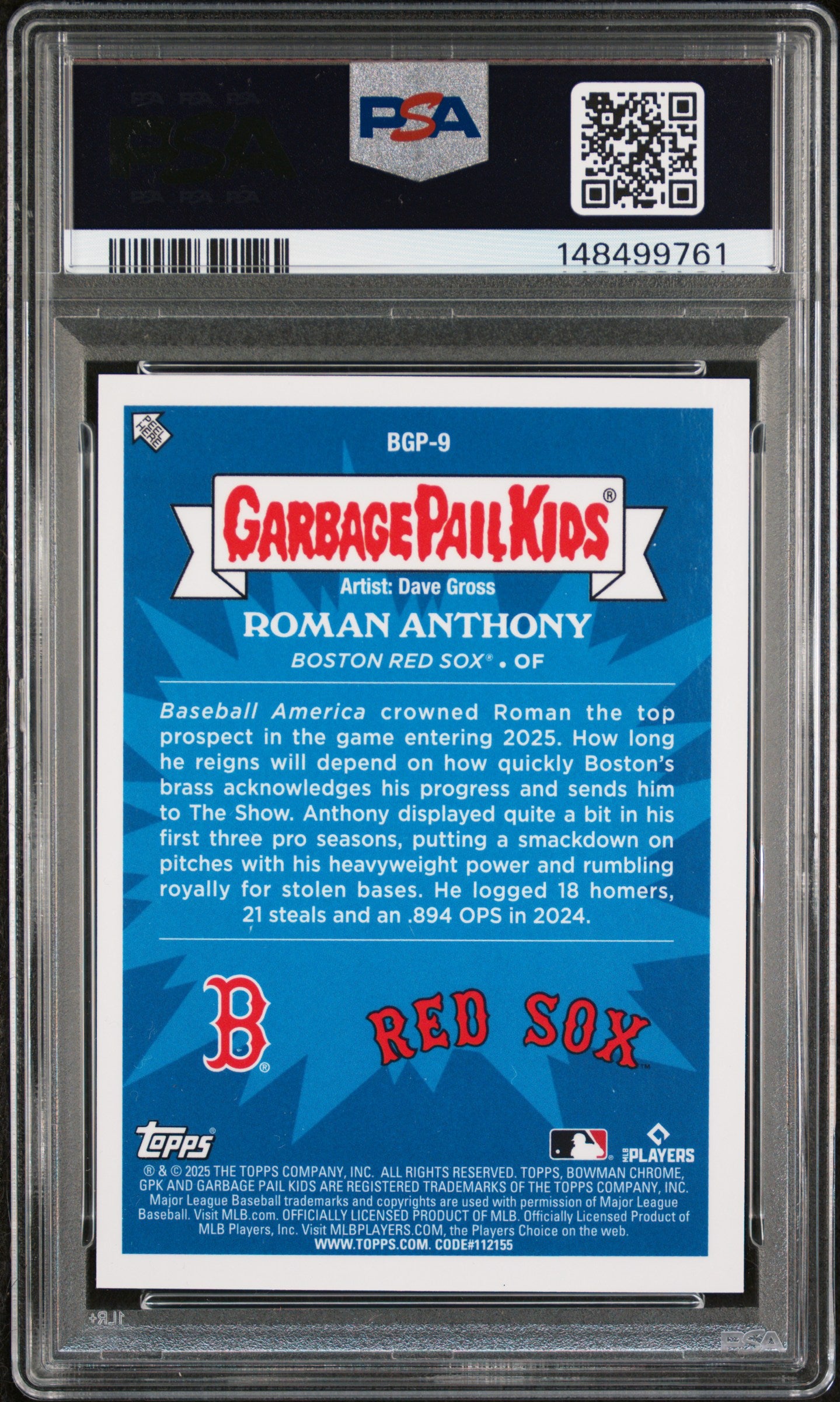 2025 Bowman Chrome Bowman Gpk #BGP-9 Roman Empire PSA 8