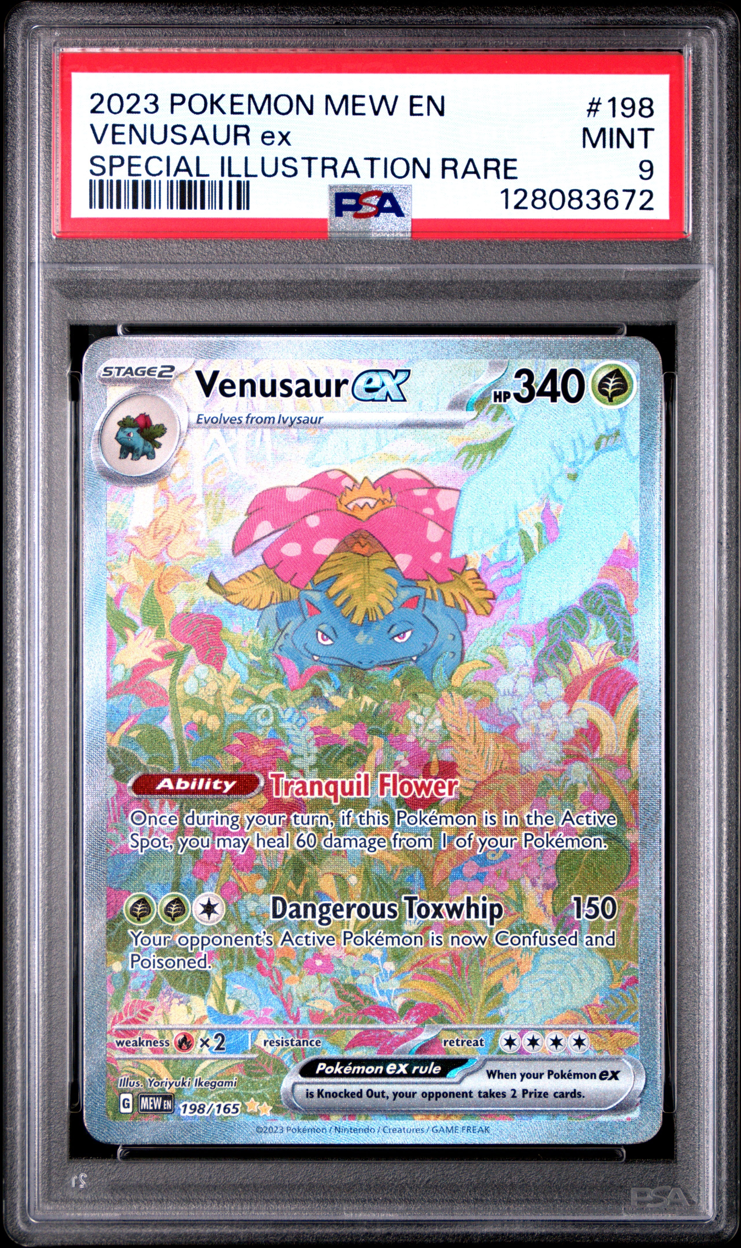 2023 Pokemon Mew En-151 #198 Venusaur Ex Special Illustration Rare PSA 9