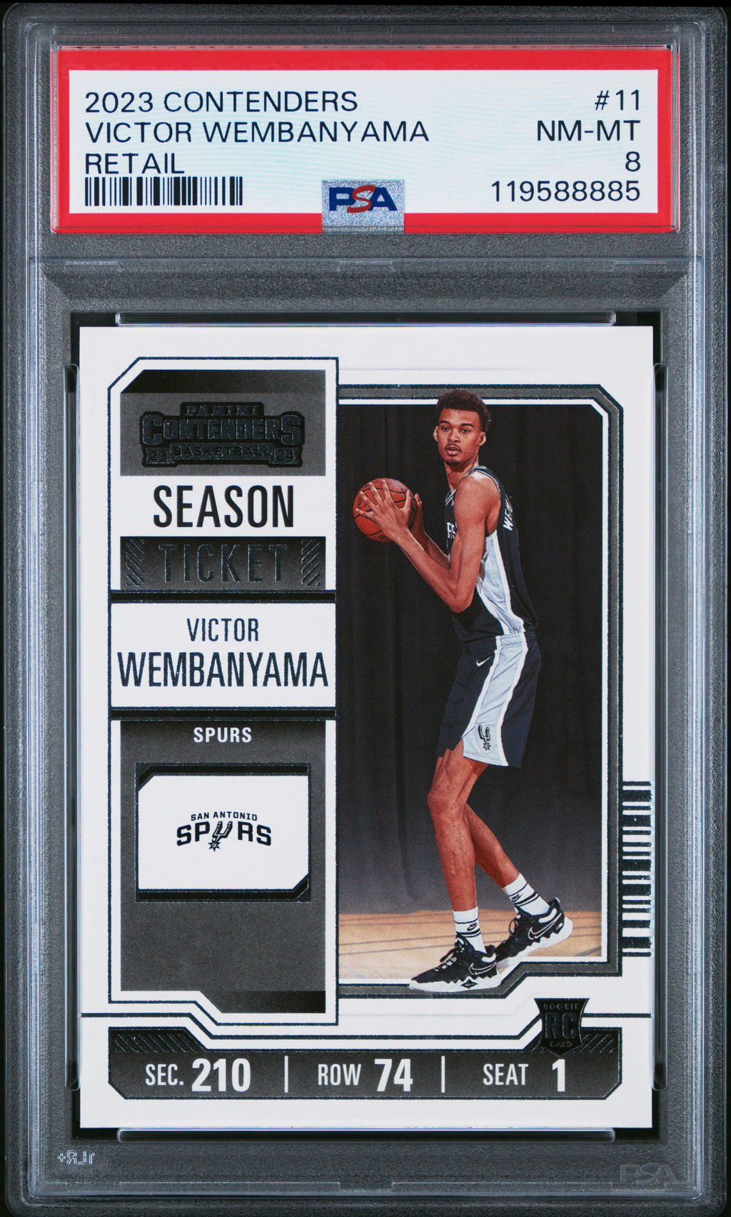 2023 Panini Contenders #11 Victor Wembanyama Retail PSA 8