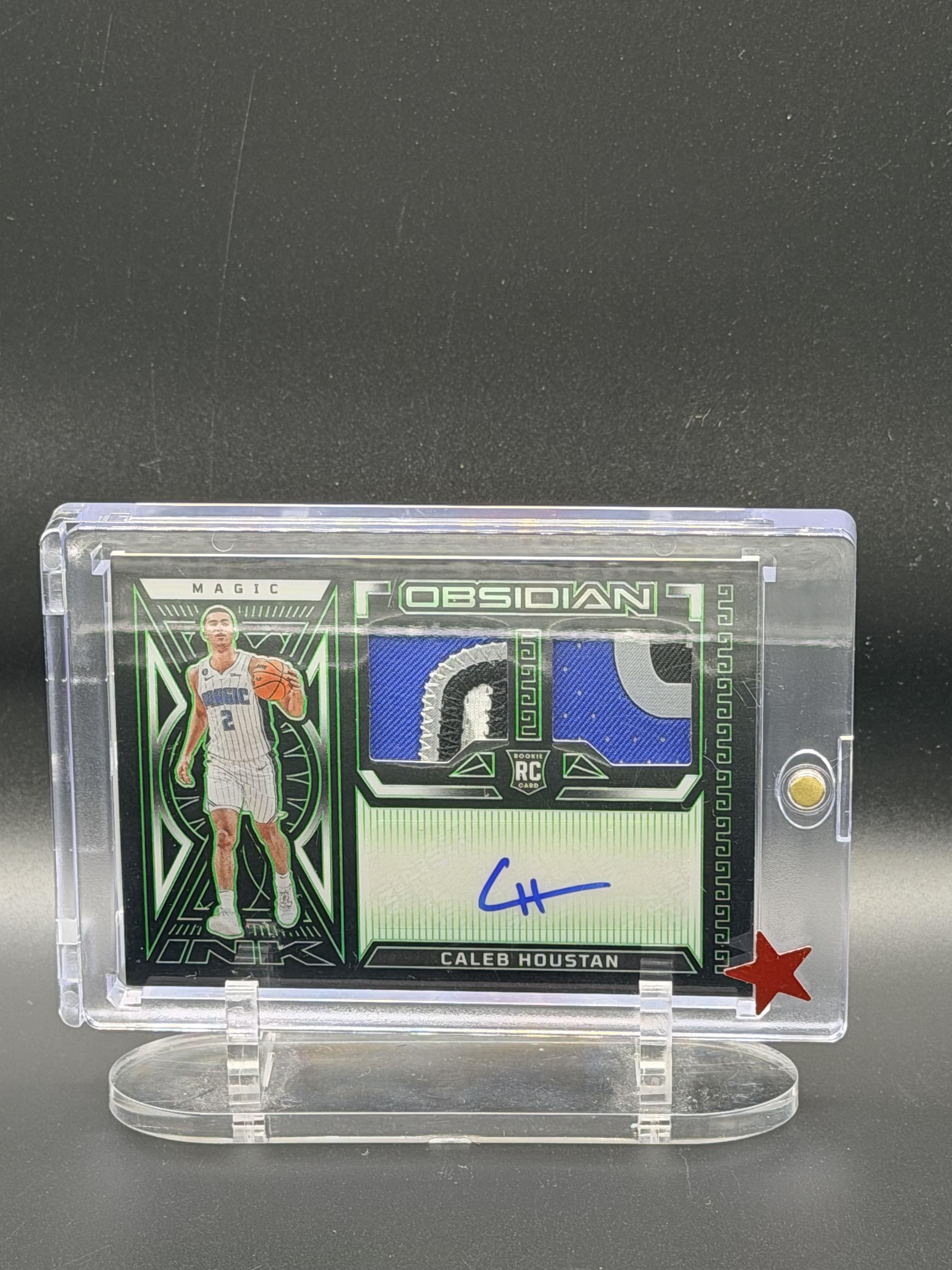 #RJI-OCH Caleb Houstan Rookie Jersey Ink Electric Etch Green #/25