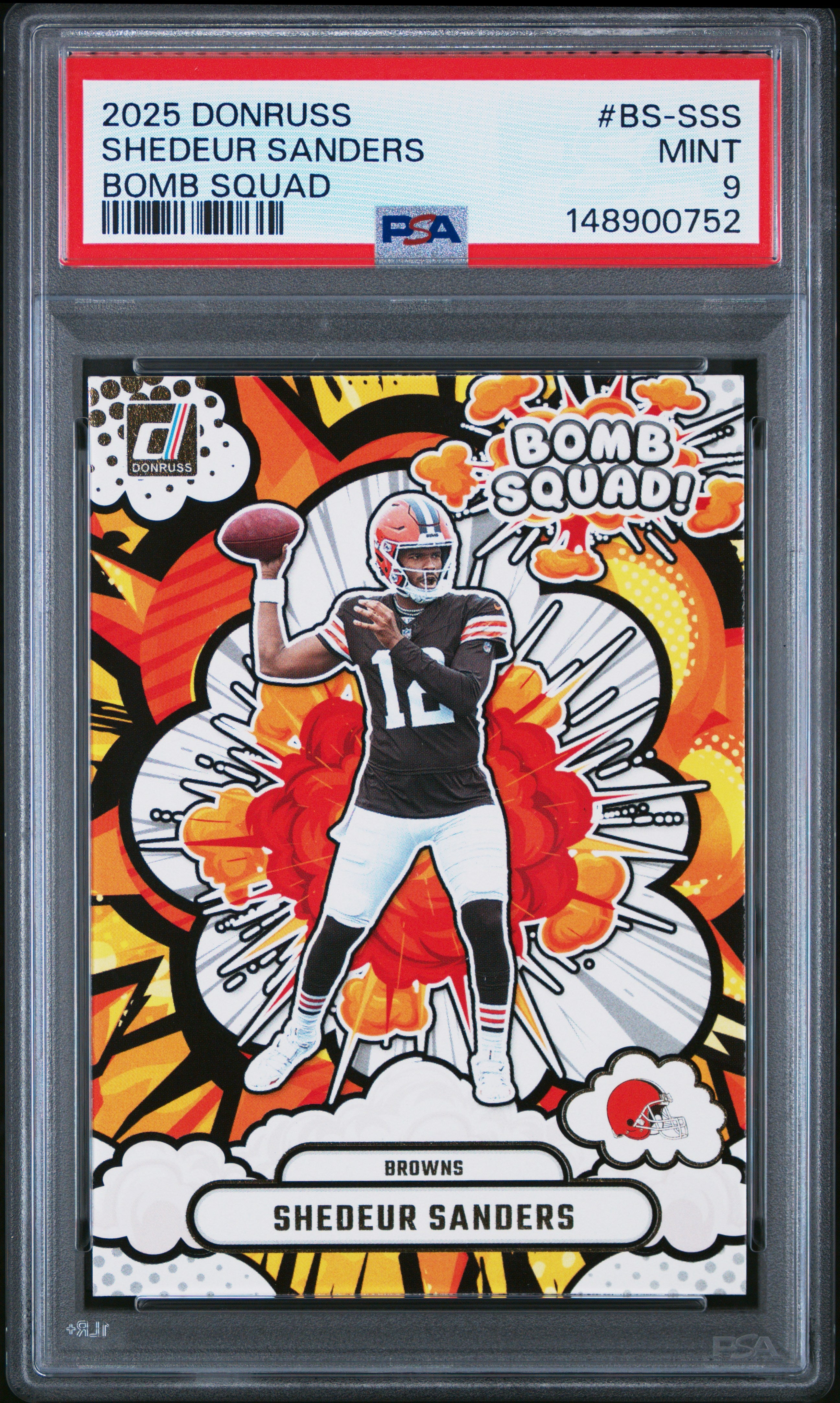 2025 Panini Donruss Bomb Squad #BS-SSS Shedeur Sanders PSA 9