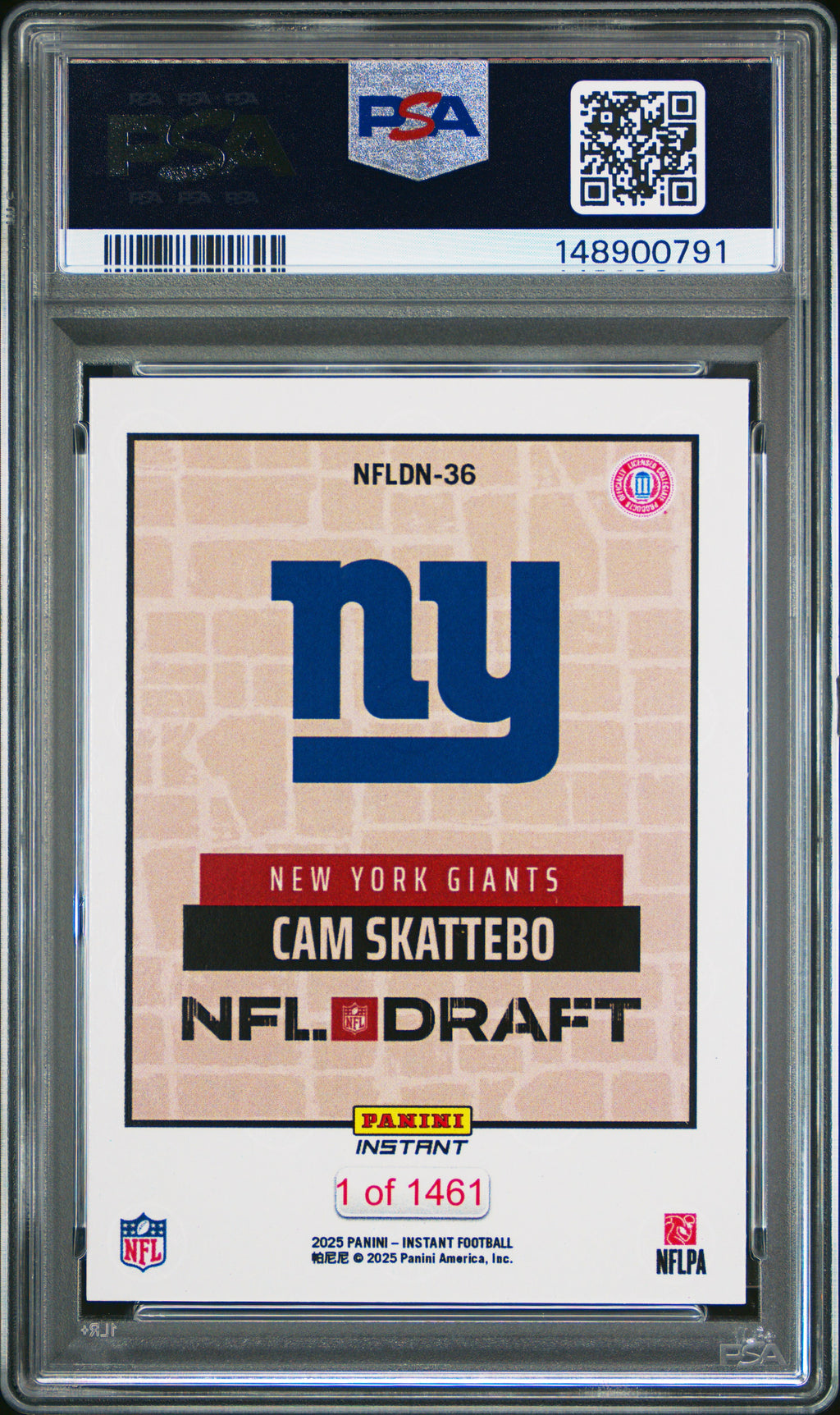 2025 Panini Instant Nfl Draft Night #NFLDN36 Cam Skattebo PSA 9