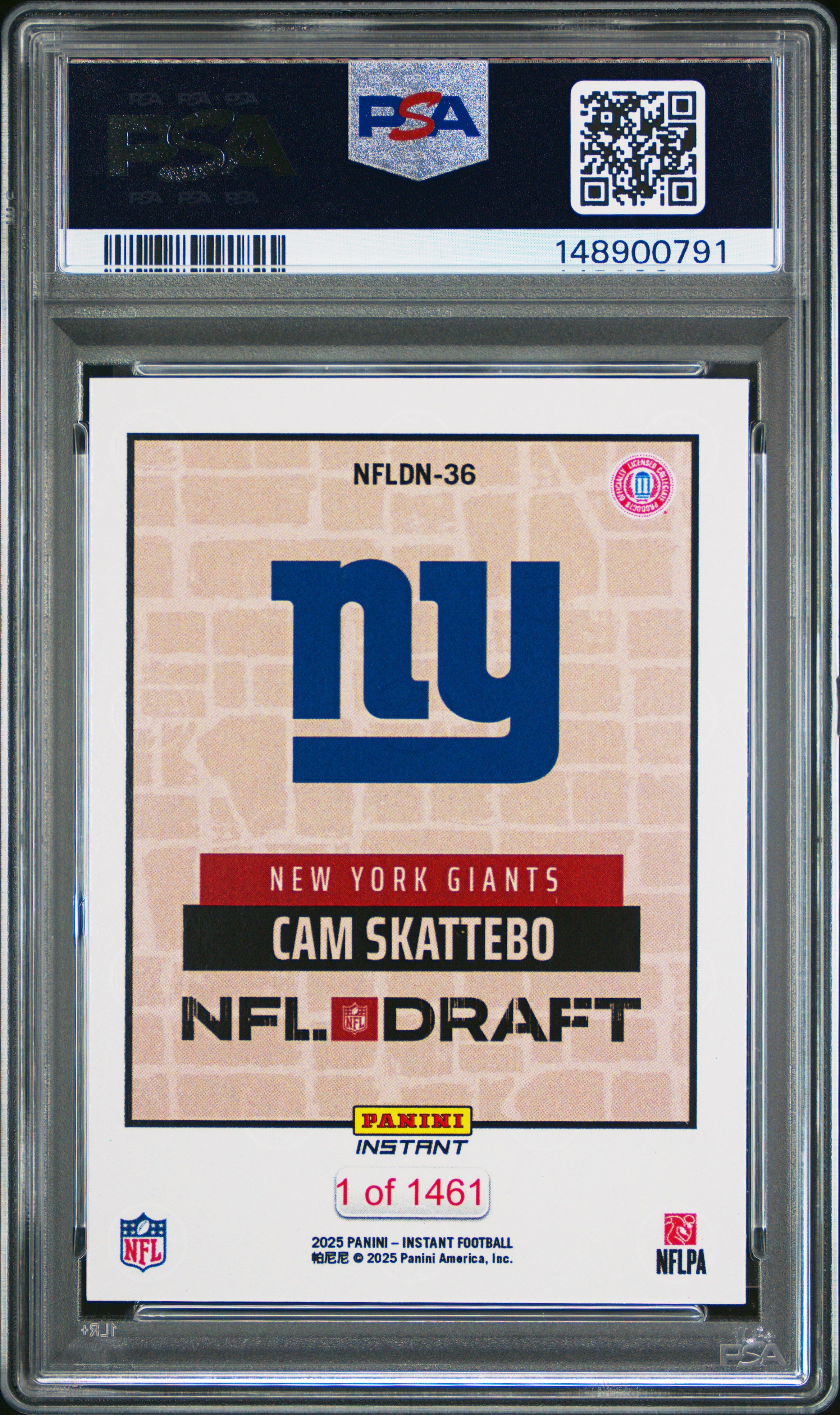 2025 Panini Instant Nfl Draft Night #NFLDN36 Cam Skattebo PSA 9