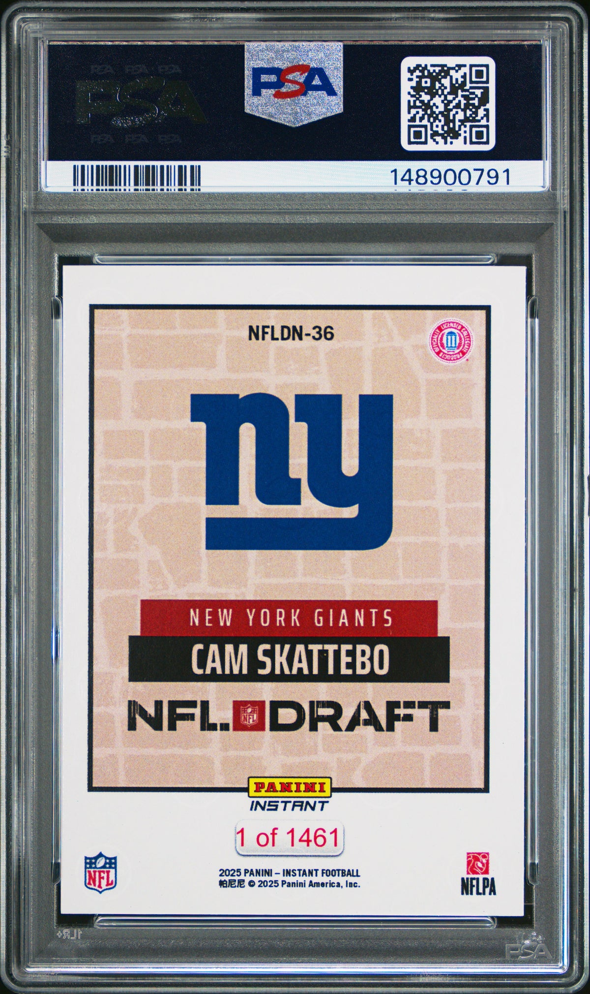 2025 Panini Instant Nfl Draft Night #NFLDN36 Cam Skattebo PSA 9