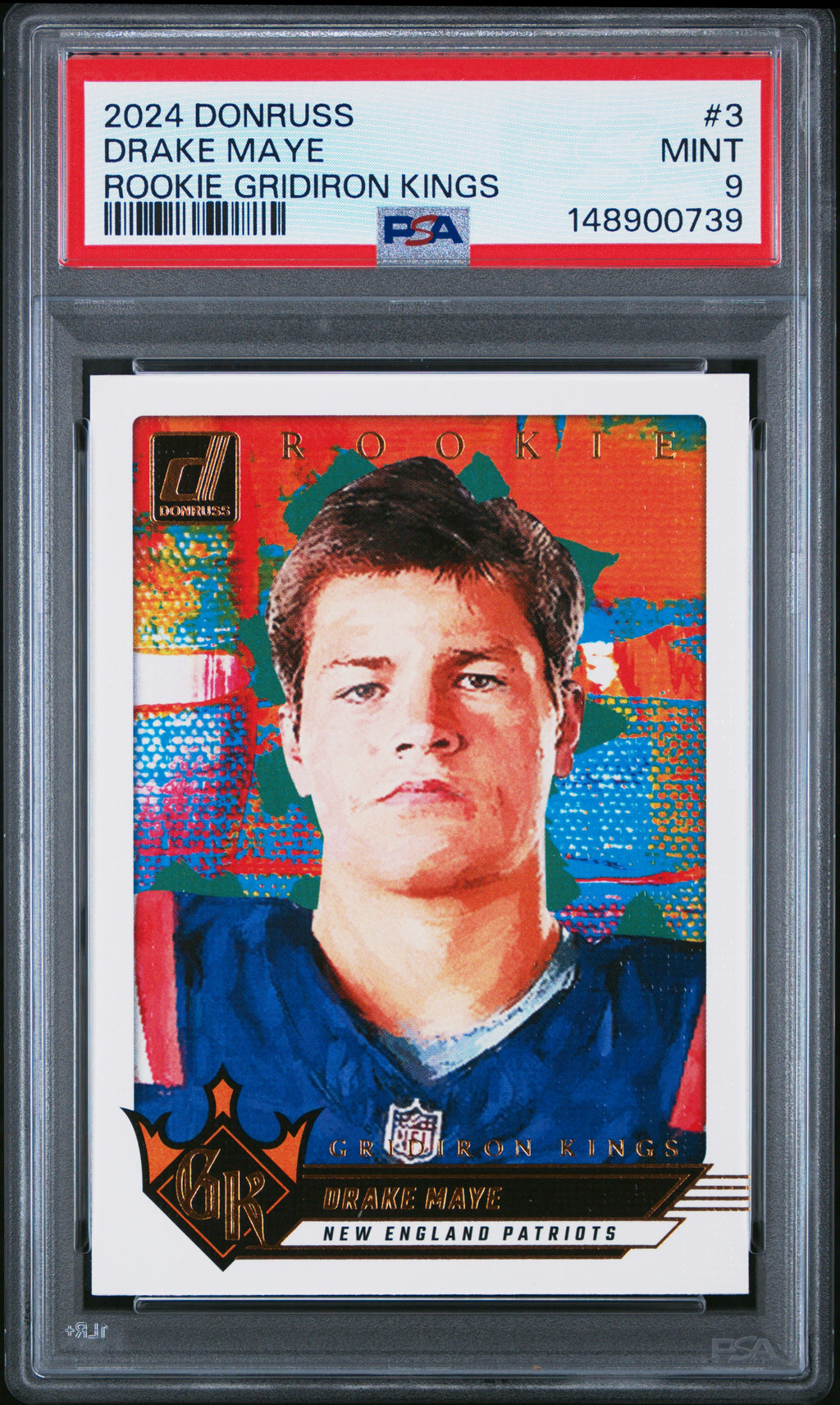 2024 Panini Donruss Rookie Gridiron Kings #3 Drake Maye PSA 9