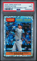2025 Topps Heritage #1 Shohei Ohtani Chrome-Silver Sparkle Ref PSA 9
