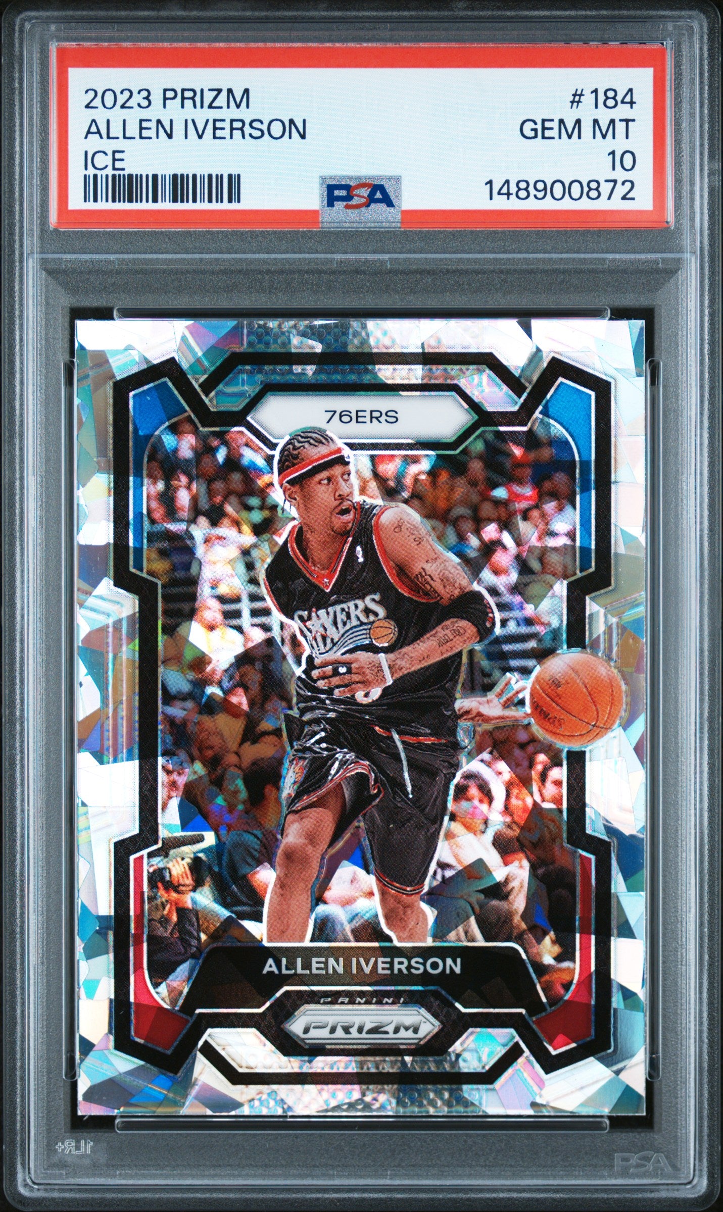 2023 Panini Prizm #184 Allen Iverson Ice PSA 10