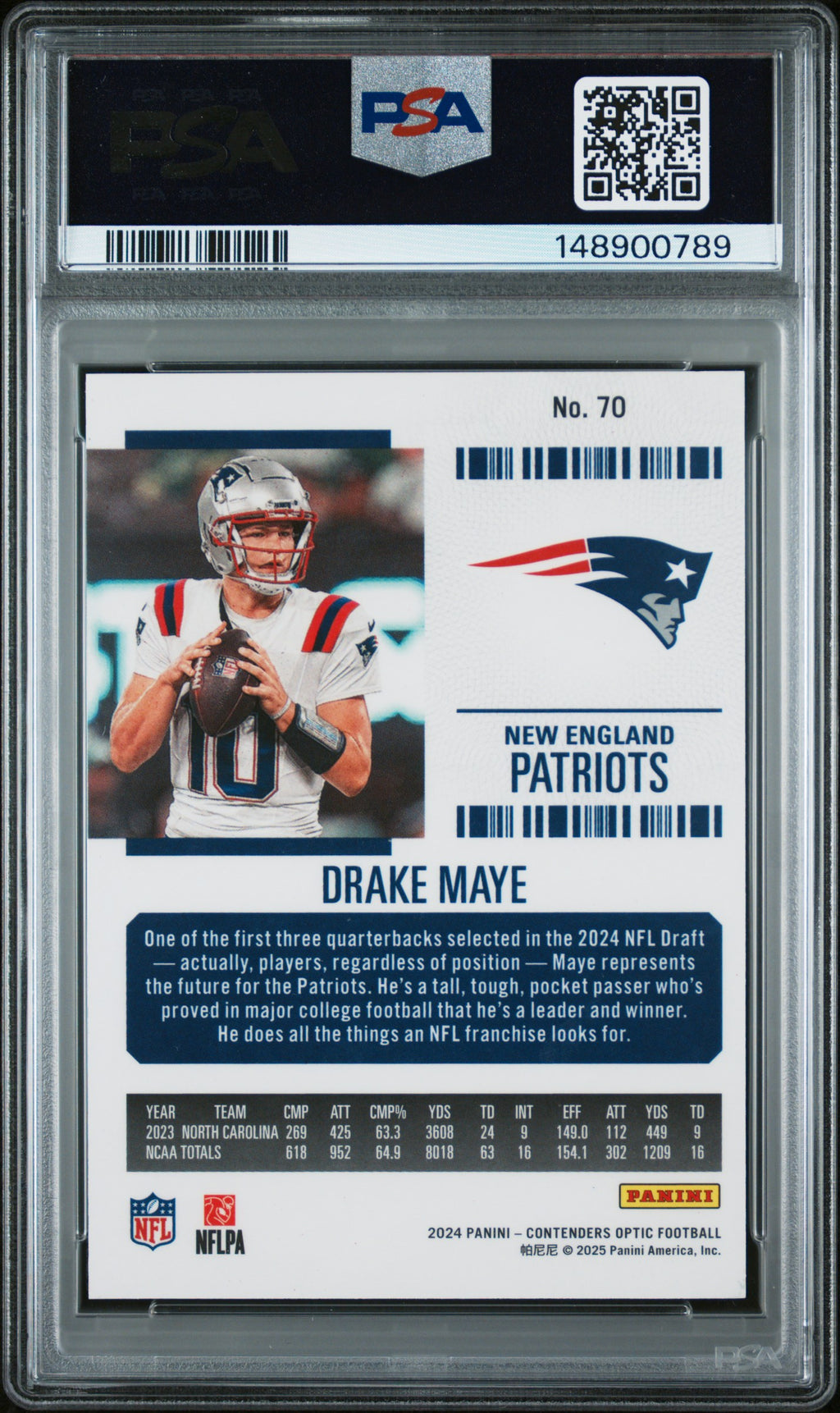 2024 Panini Contenders Optic #70 Drake Maye PSA 10