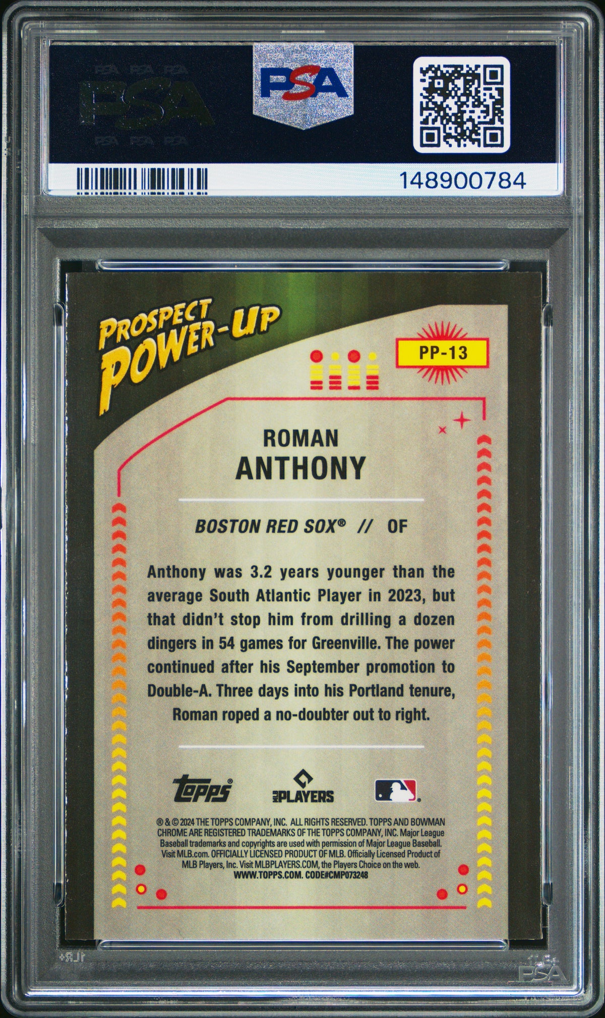 2024 Bowman Prospect Power-Up #PP13 Roman Anthony PSA 9