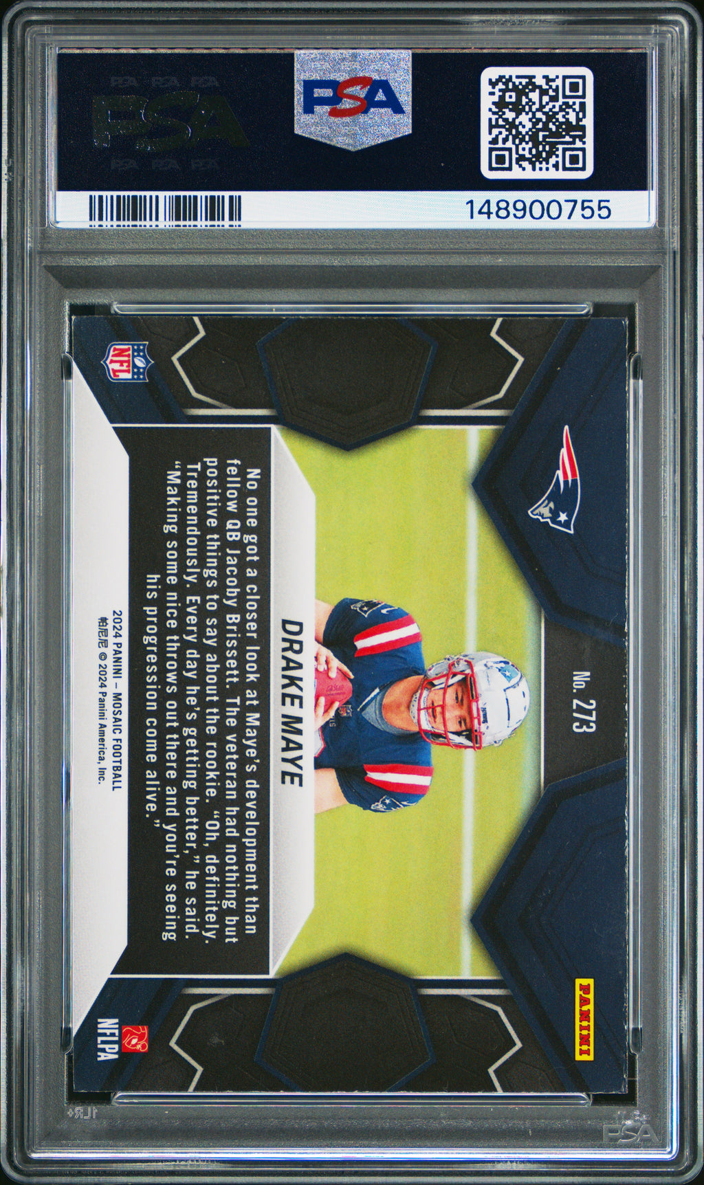 2024 Panini Mosaic #273 Drake Maye PSA 9