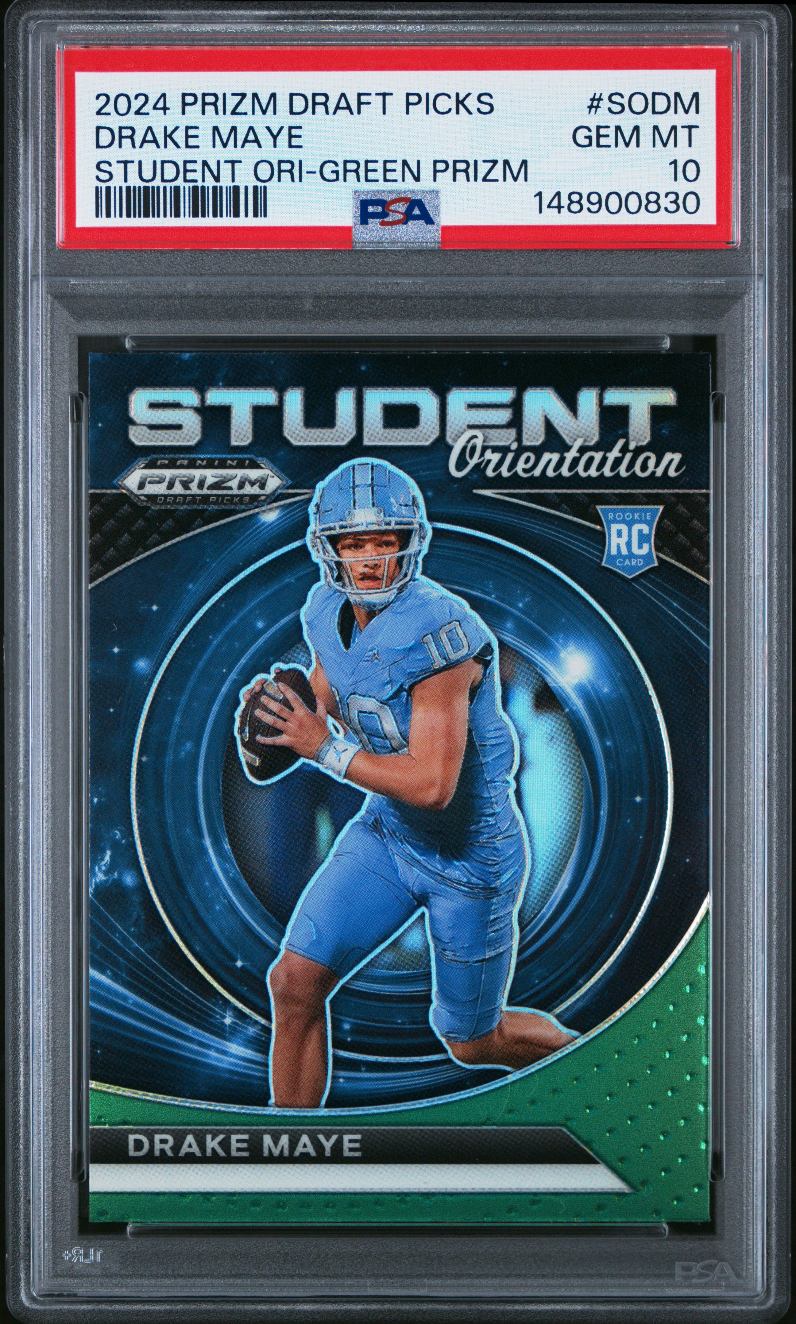2024 Draft Picks Student Orientation #SODM Drake Maye Green Prizm PSA 10
