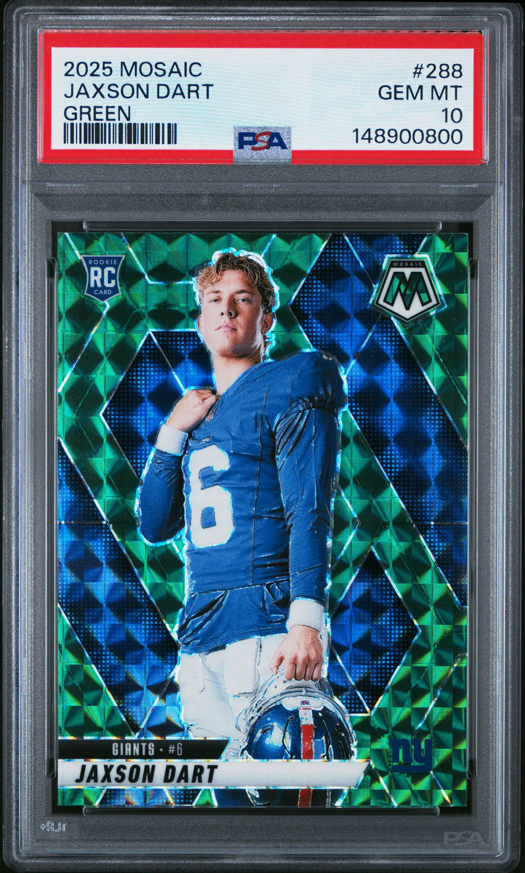 2025 Panini Mosaic #288 Jaxson Dart Green PSA 10