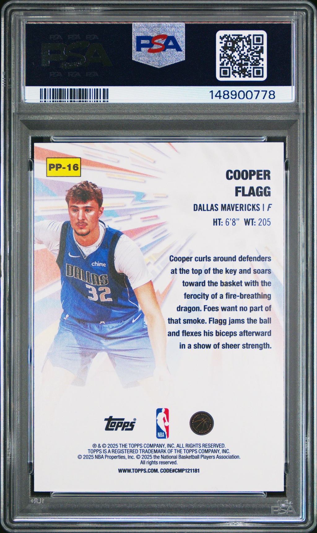 2025 Topps Power Players #PP-16 Cooper Flagg PSA 10