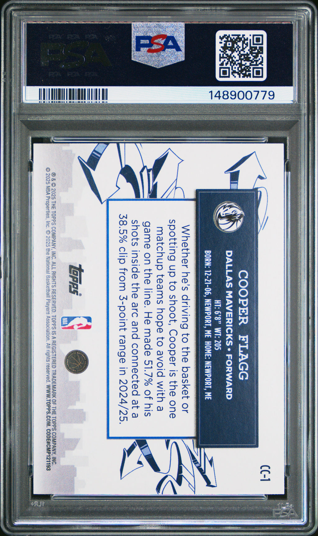 2025 Topps Clutch City Prospects #CC-1 Cooper Flagg PSA 10