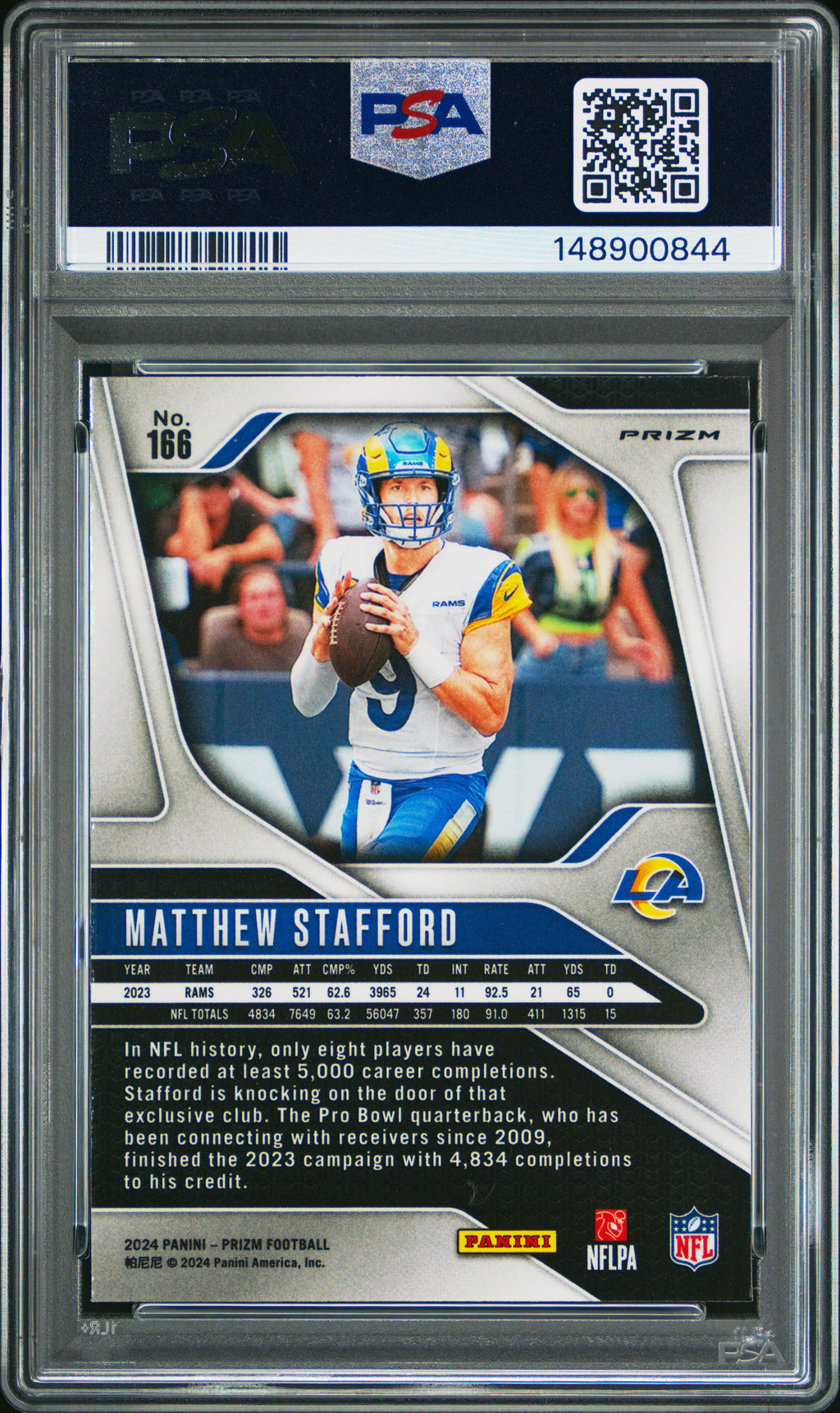 2024 Panini Prizm #166 Matthew Stafford Disco Prizm PSA 9