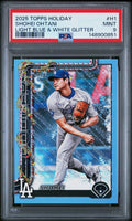 2025 Topps Holiday #H1 Shohei Ohtani Light Blue & White Glitter PSA 9
