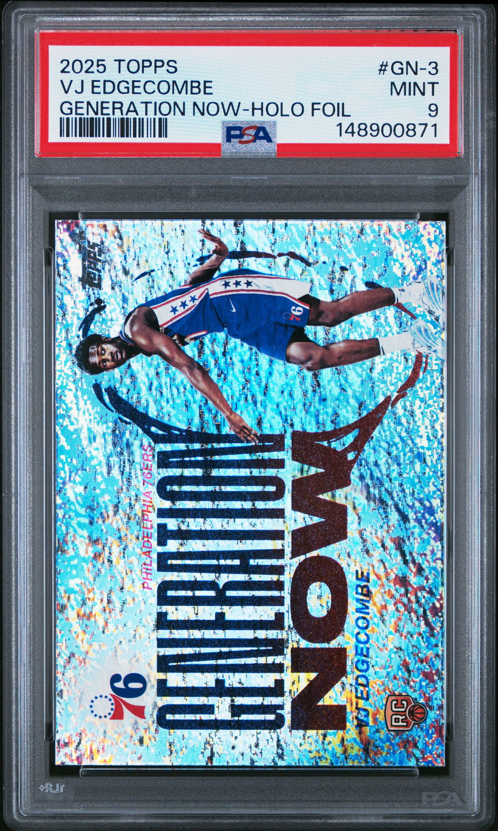 2025 Topps Generation Now #GN-3 Vj Edgecombe Generation Now-Holo Foil PSA 9