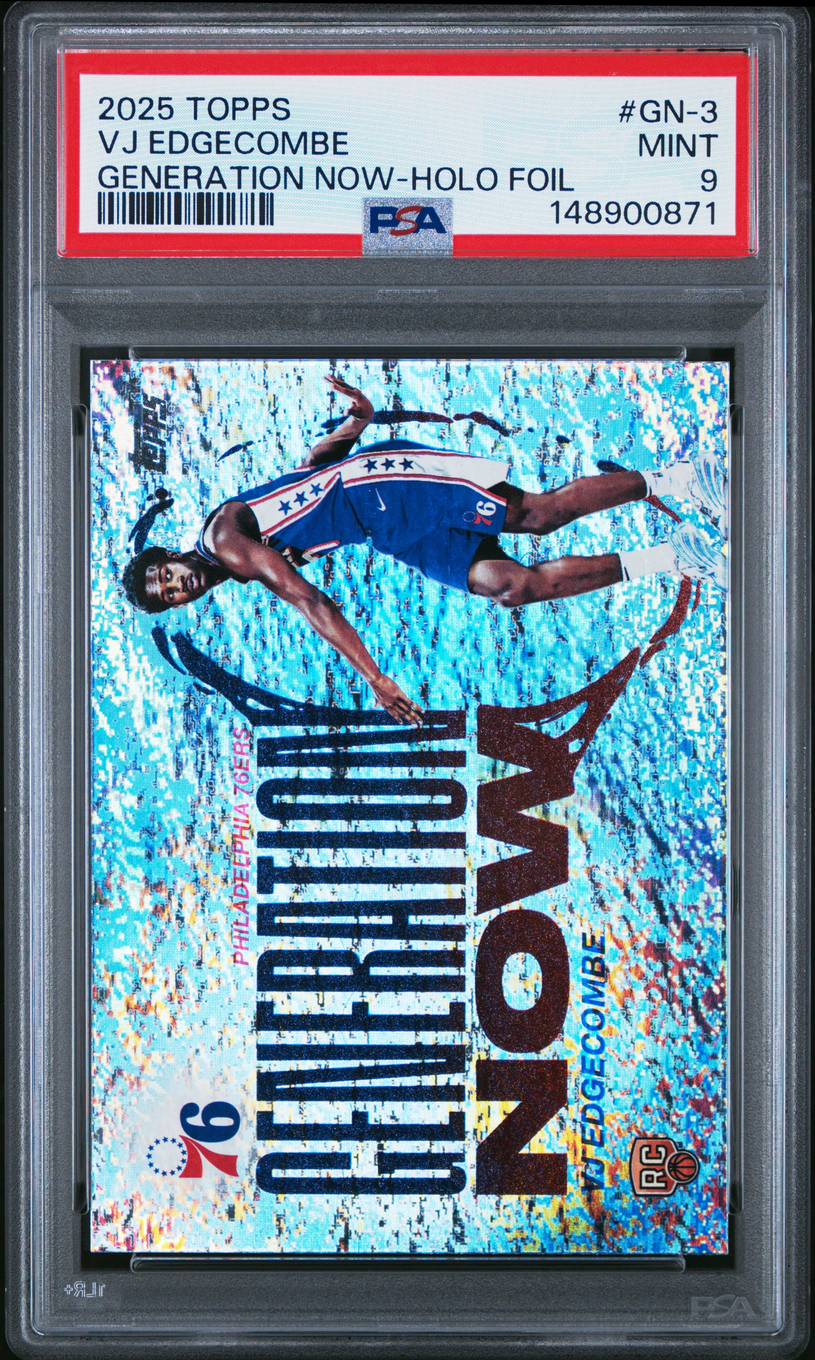 2025 Topps Generation Now #GN-3 Vj Edgecombe Generation Now-Holo Foil PSA 9