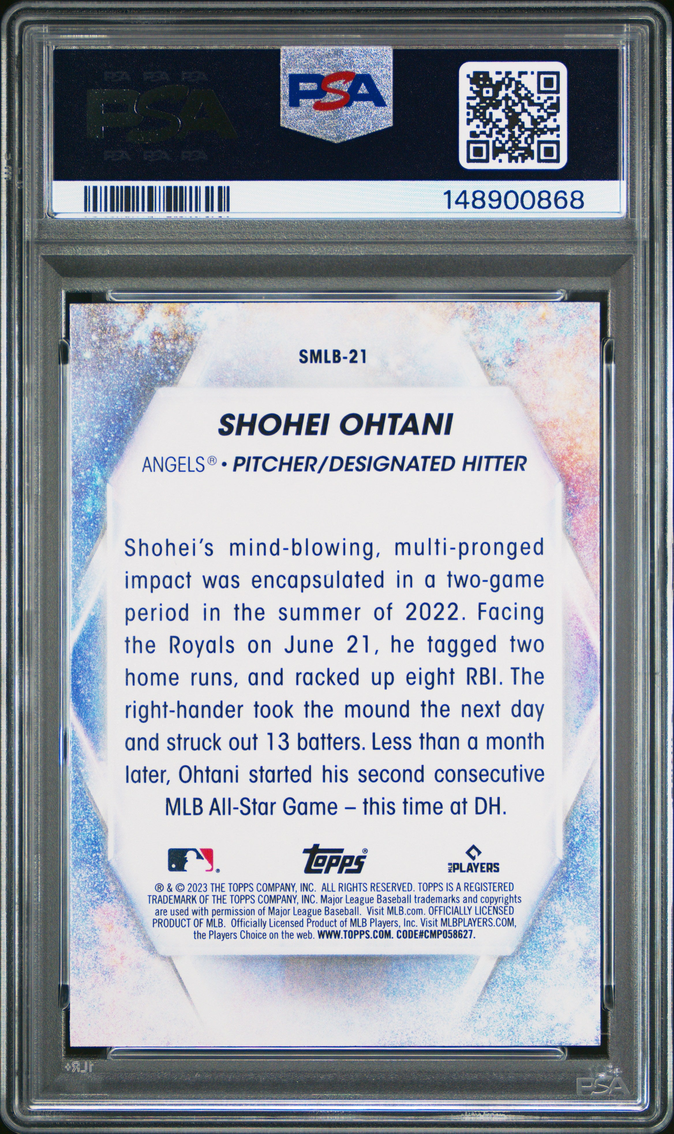 2023 Topps Stars Of Mlb #SMLB21 Shohei Ohtani PSA 9