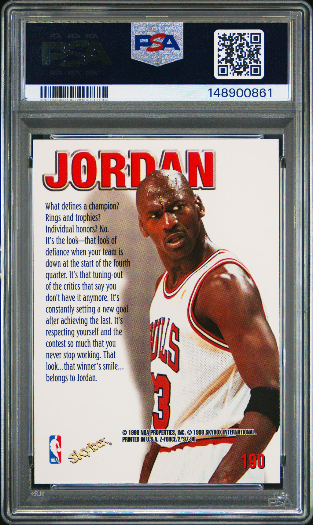 1997 Skybox Z-Force #190 Michael Jordan PSA 9