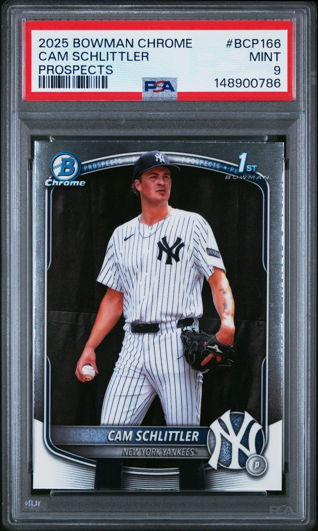 2025 Bowman Chrome Prospects #BCP166 Cam Schlittler Prospects PSA 9