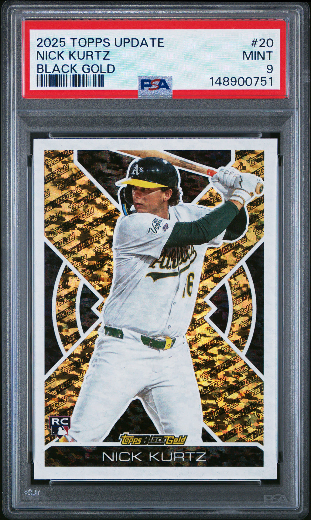 2025 Topps Update Topps Black Gold #20 Nick Kurtz PSA 9