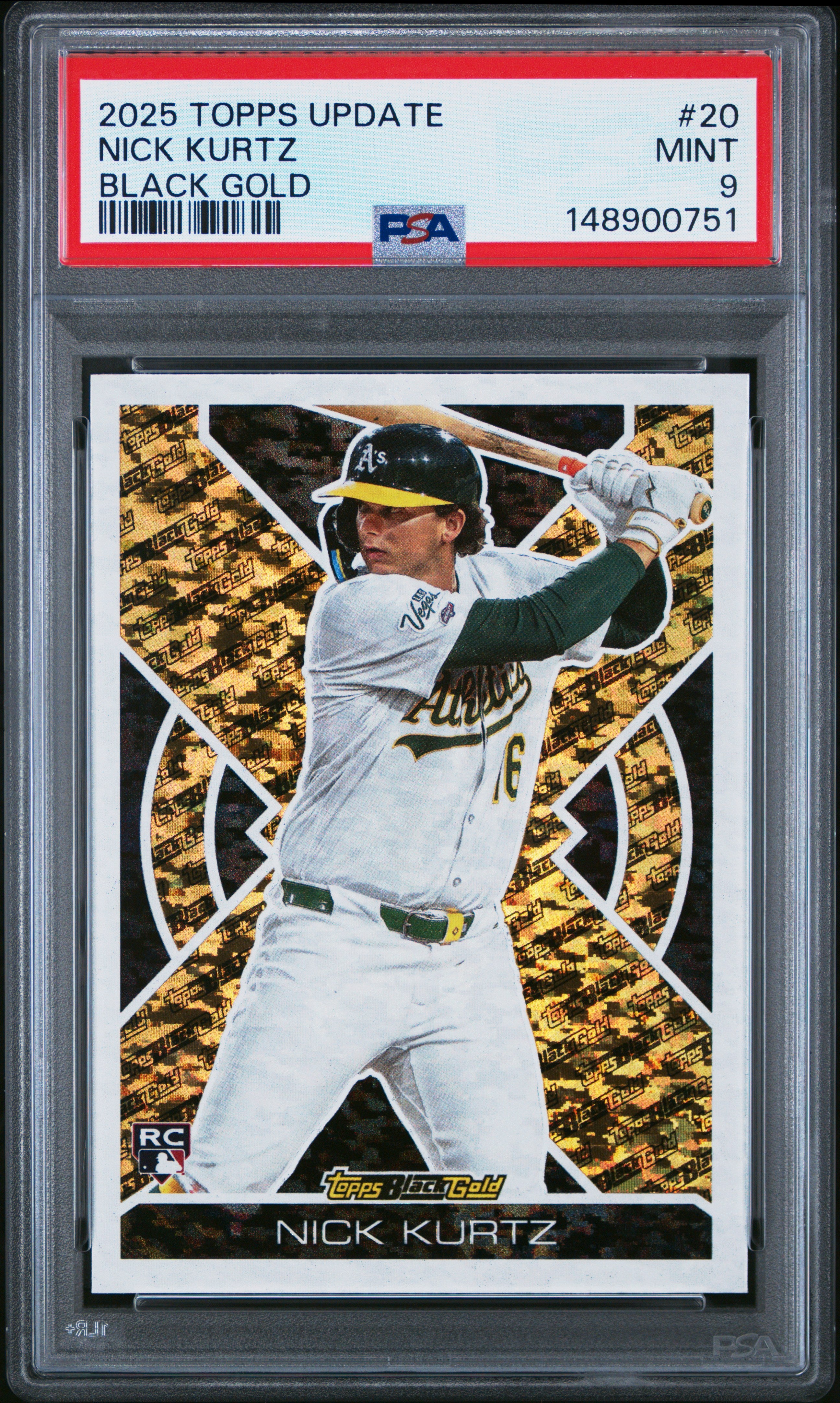 2025 Topps Update Topps Black Gold #20 Nick Kurtz PSA 9