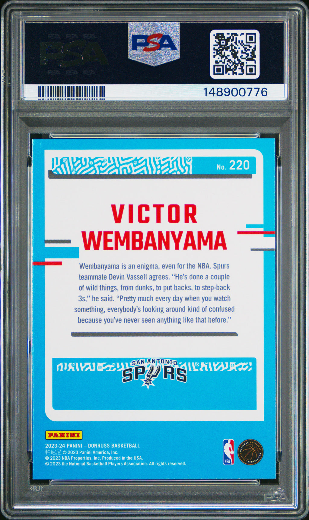 2023 Panini Donruss #220 Victor Wembanyama PSA 9