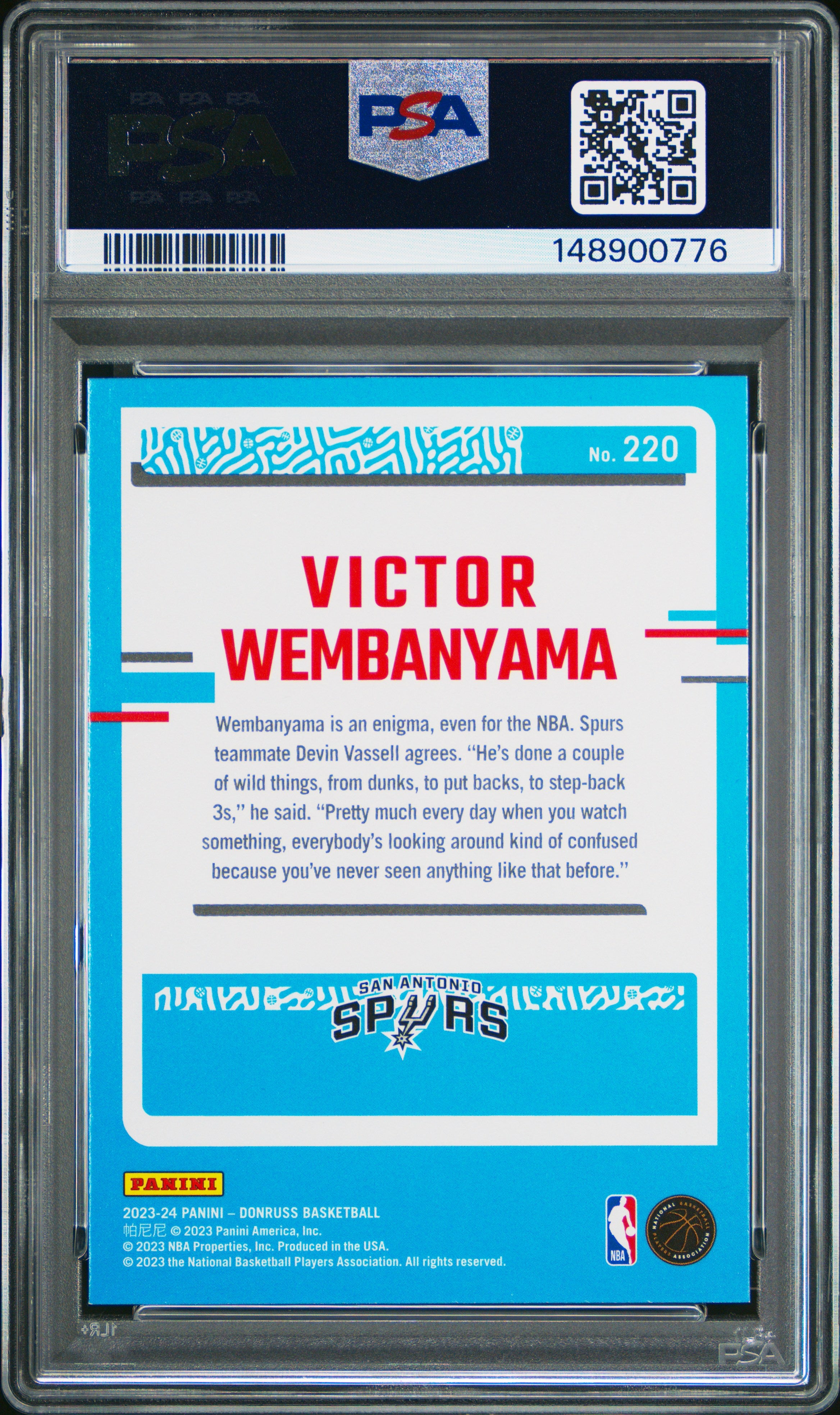 2023 Panini Donruss #220 Victor Wembanyama PSA 9