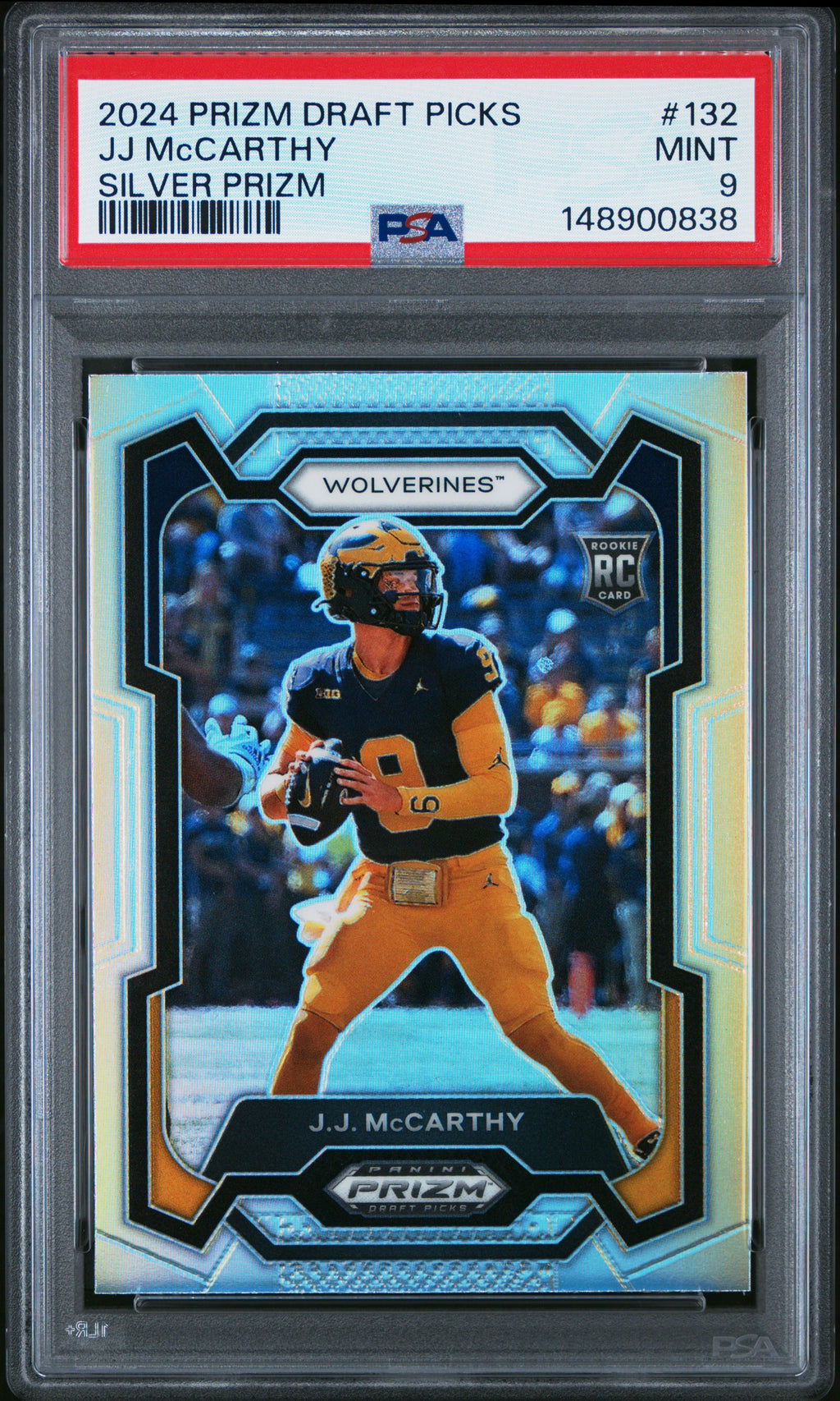 2024 Panini Prizm Draft Picks #132 Jj Mccarthy Silver Prizm PSA 9
