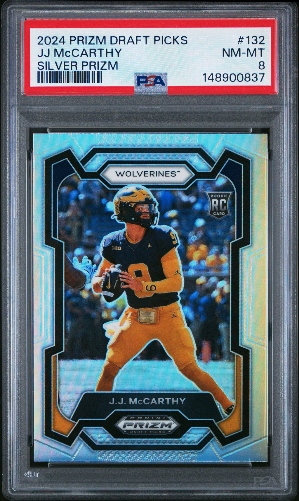 2024 Panini Prizm Draft Picks #132 Jj Mccarthy Silver Prizm PSA 8
