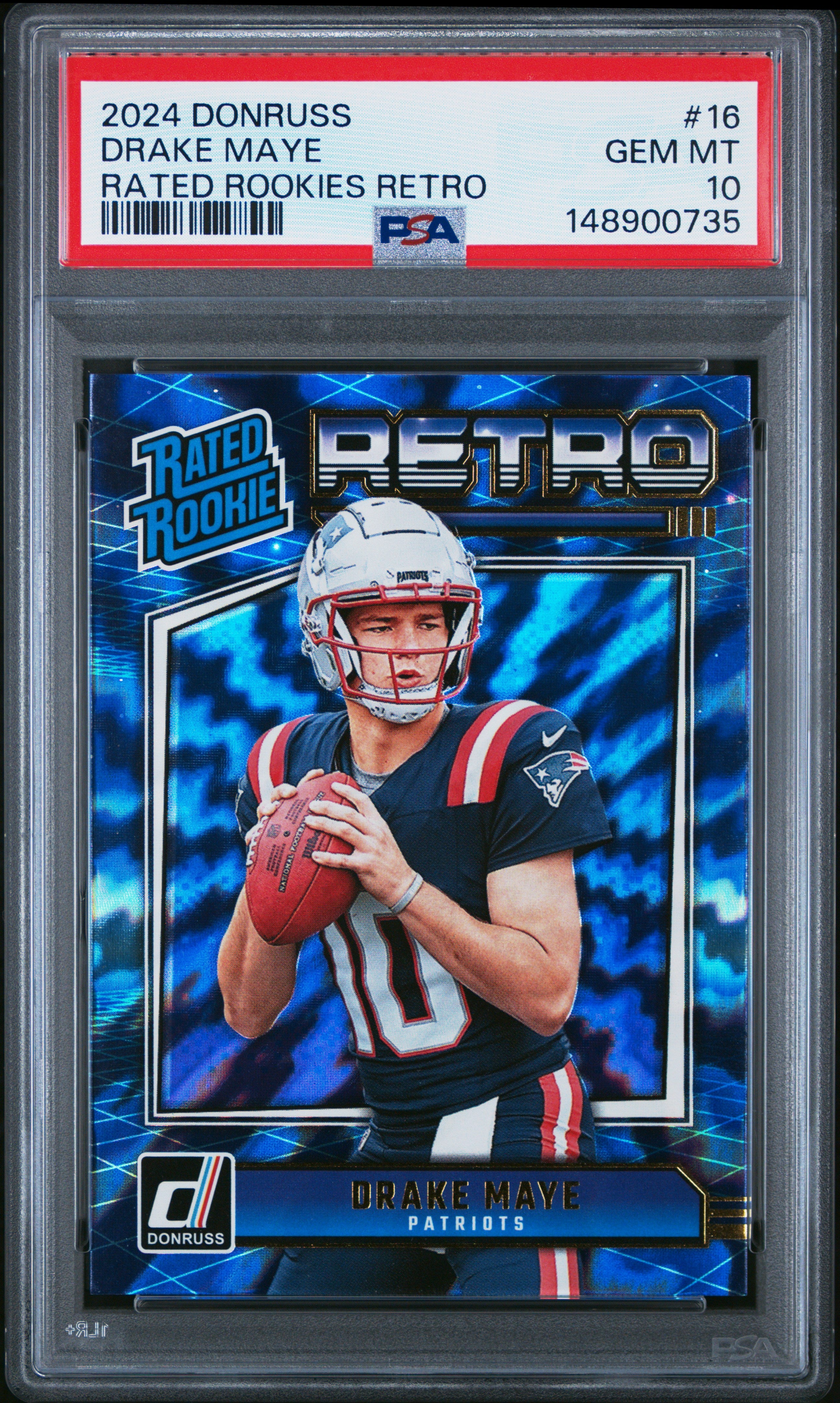 2024 Panini Donruss Rated Rookies Retro #16 Drake Maye PSA 10