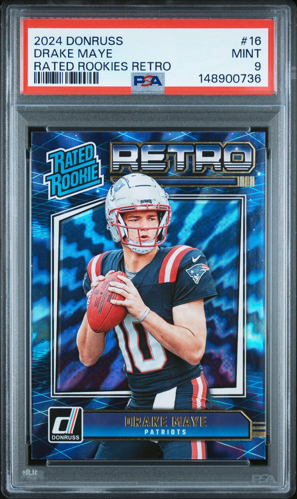 2024 Panini Donruss Rated Rookies Retro #16 Drake Maye PSA 9