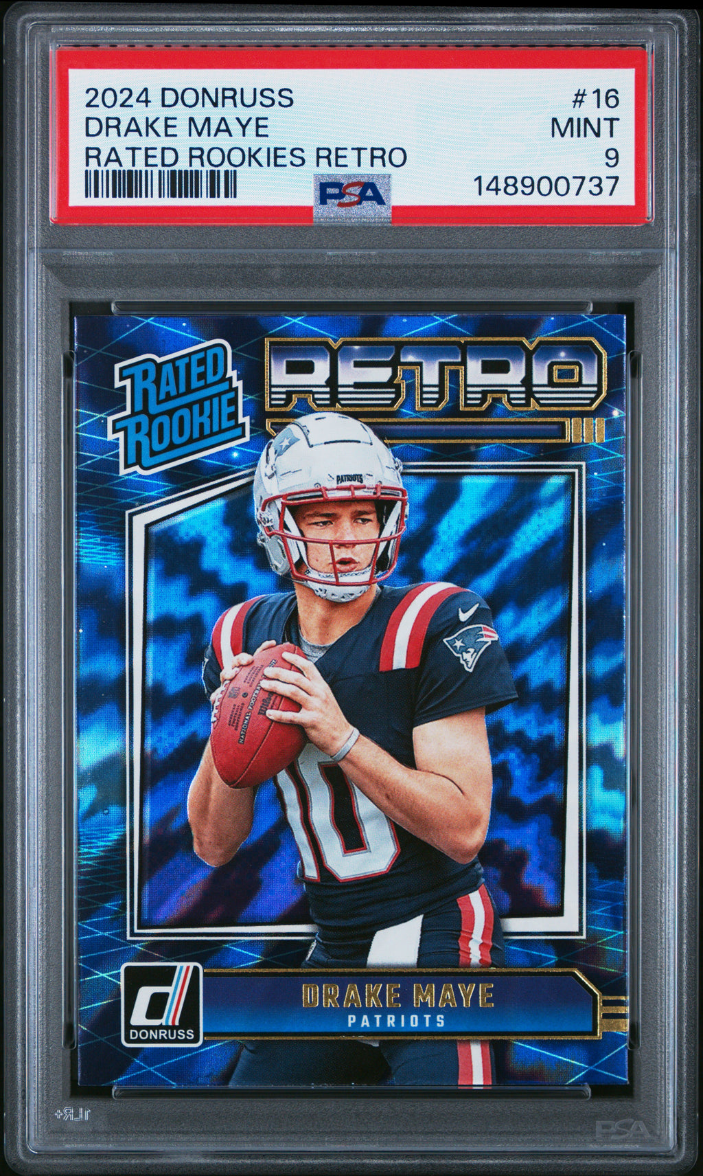 2024 Panini Donruss Rated Rookies Retro #16 Drake Maye PSA 9